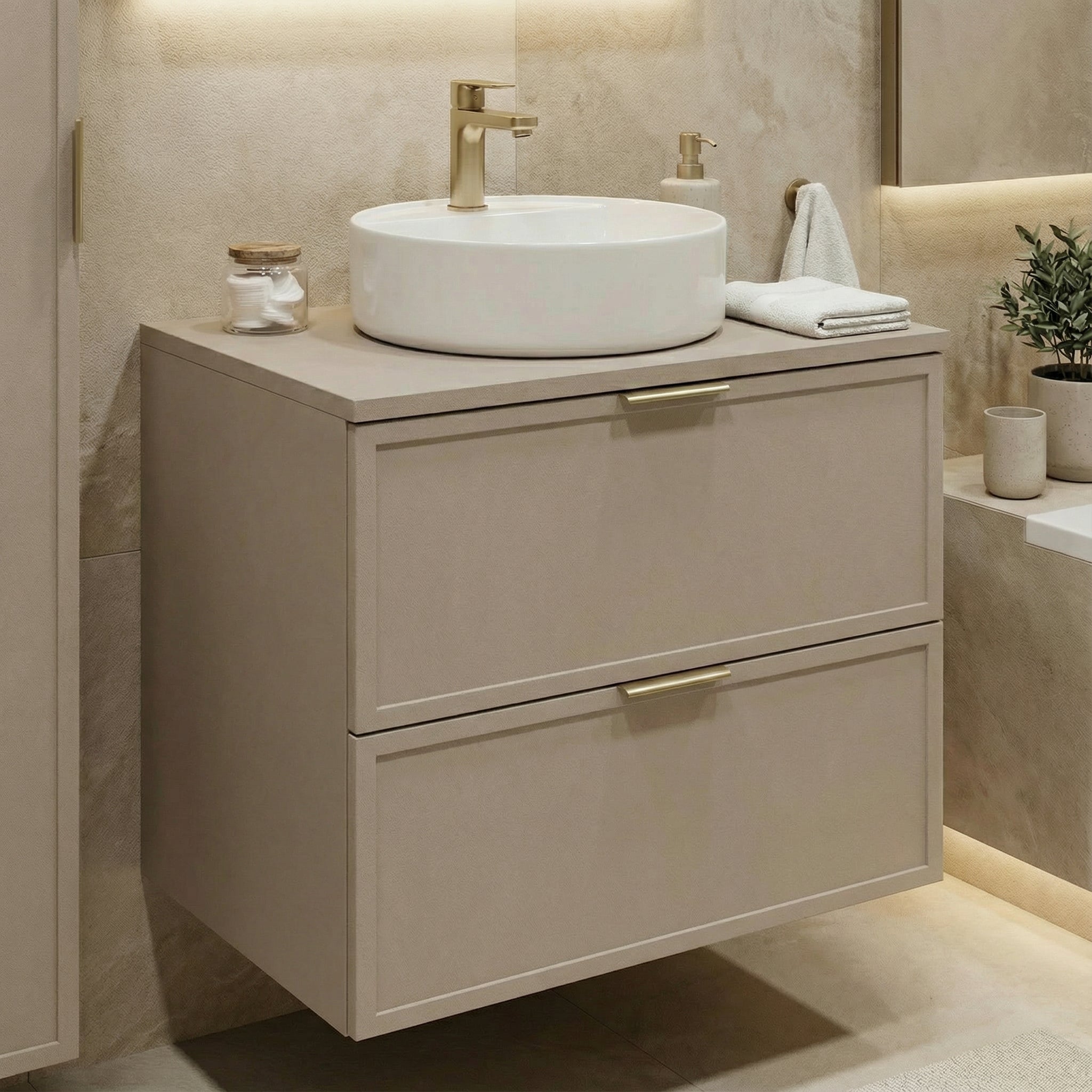 Szafka pod umywalkę z szufladami 60 cm Roma - Kaszmir