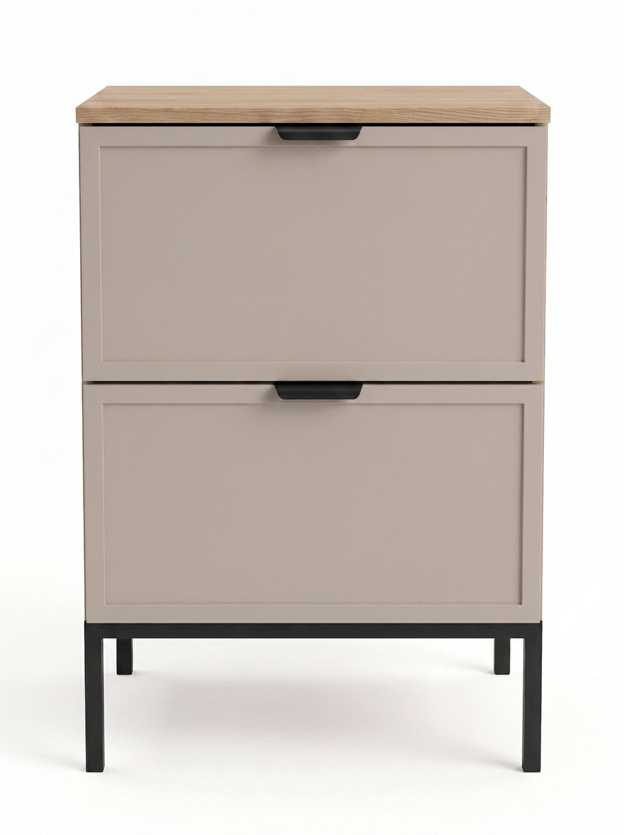 Szafka pod umywalkę na stelażu 60 cm, 2 szuflady Roma - Kaszmir/Dąb Cremona