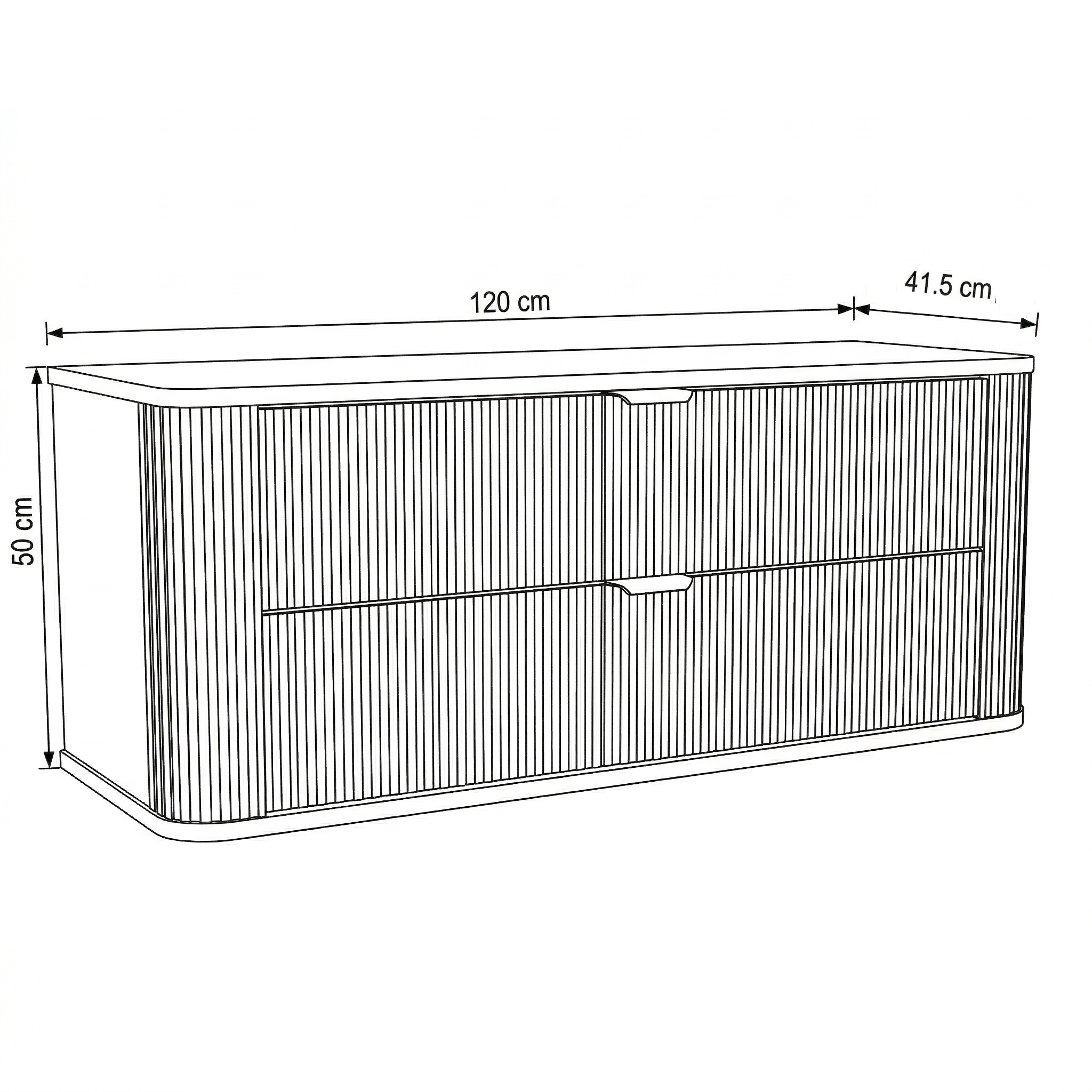Szafka pod umywalkę 120 cm zaoblona, 2 szuflady Selvea - Kaszmir
