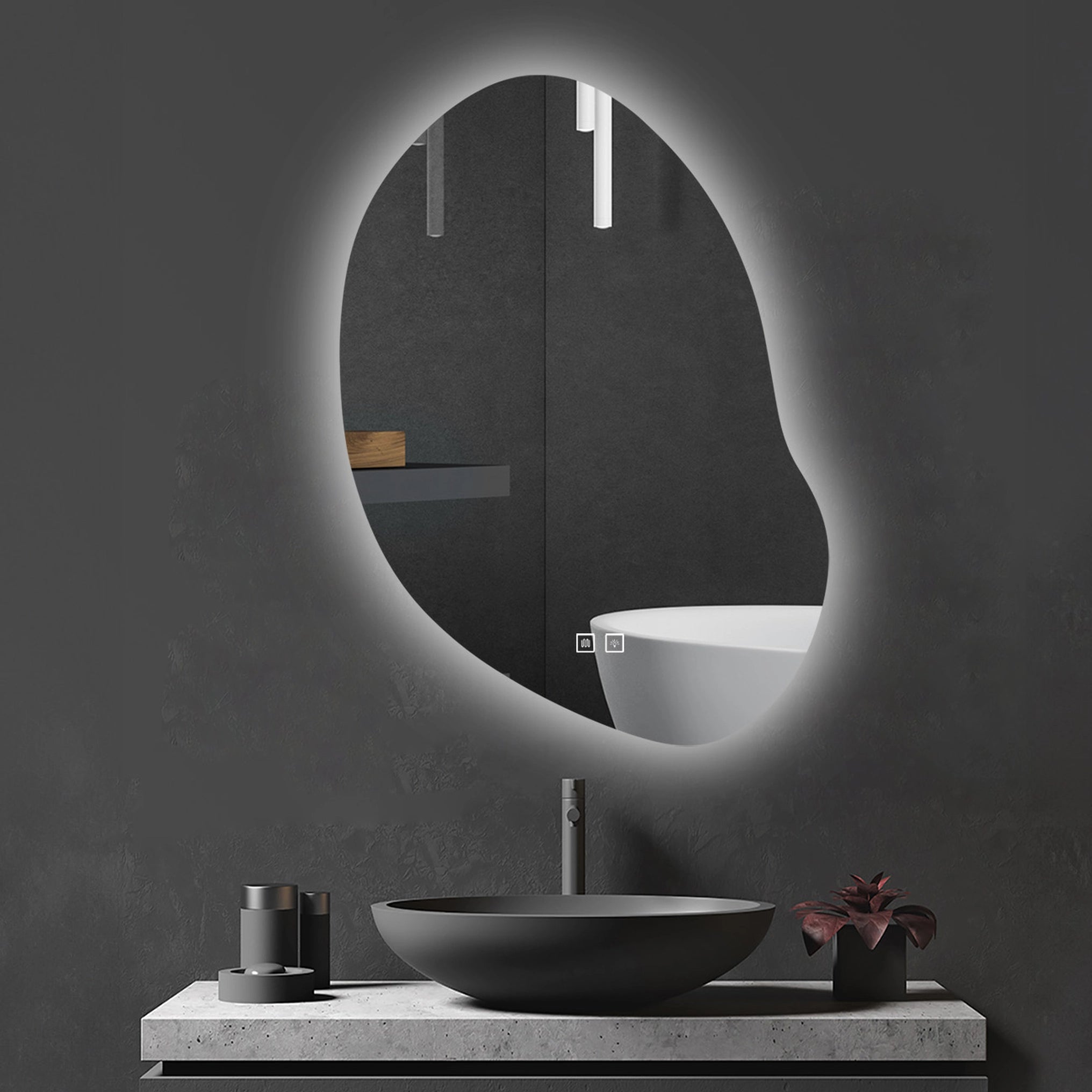 Lustro ścienne LED Cloud C - 80x60 cm