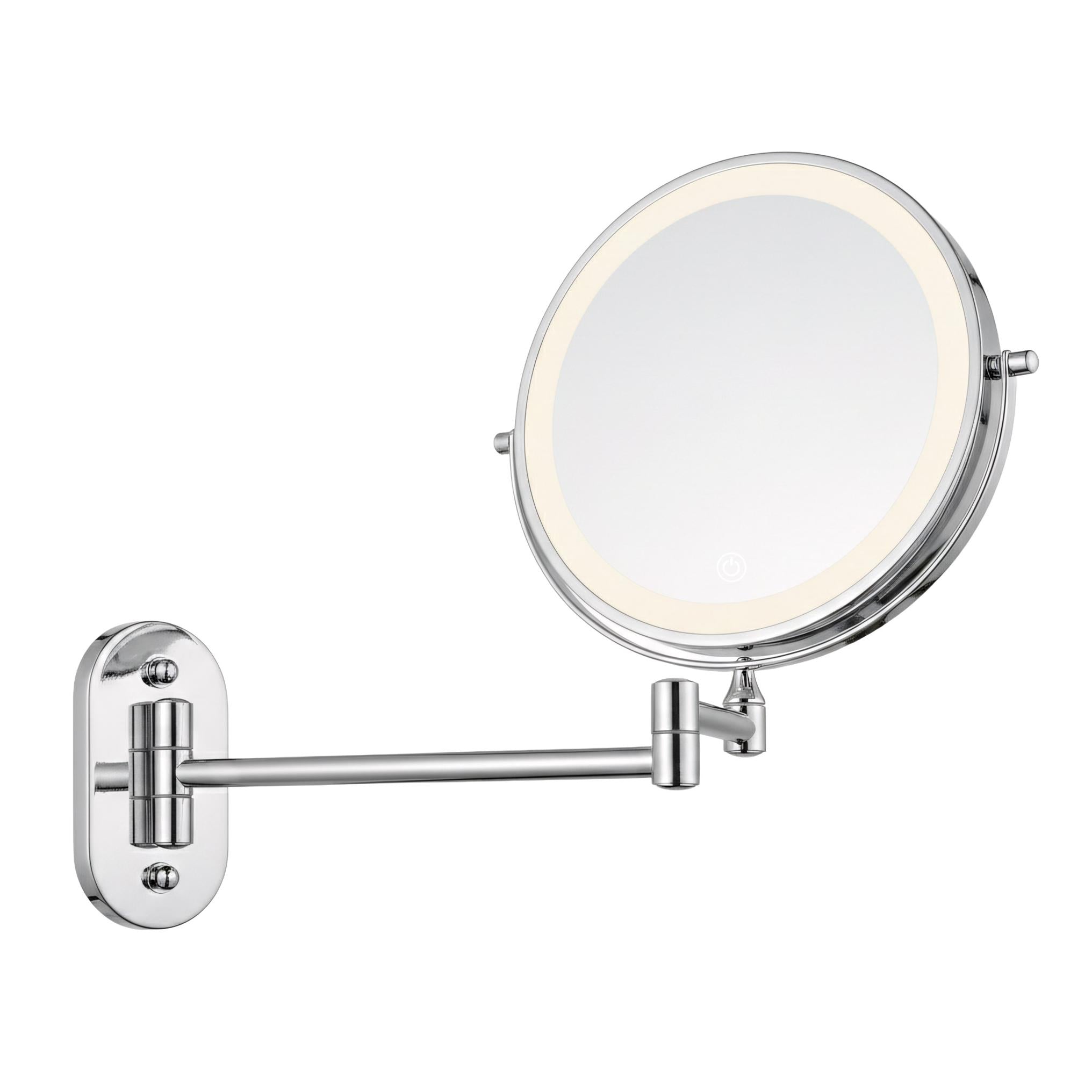 Lustro ścienne dwustronne kosmetyczne LED Glow - Chrom