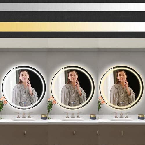 Lustro ścienne LED MMJ - 60 cm Czarny