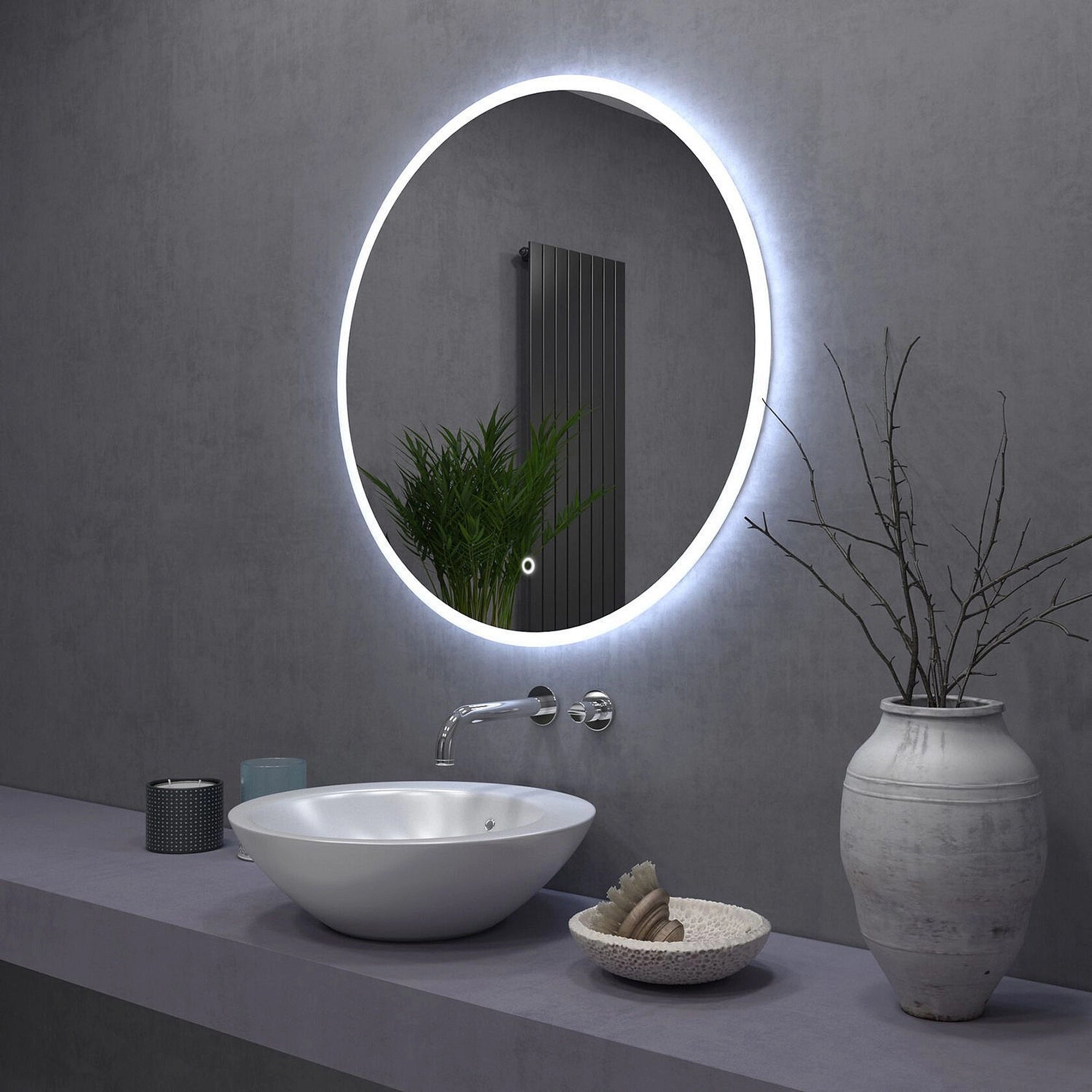 Lustro ścienne LED FFJ - 80 cm