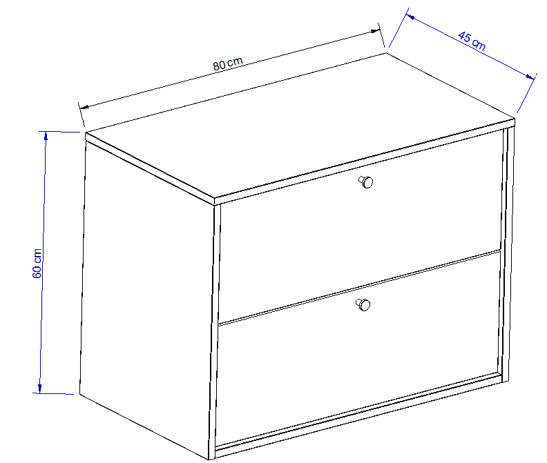 Szafka łazienkowa pod umywalkę 80 cm Belino - Ciemny Orzech
