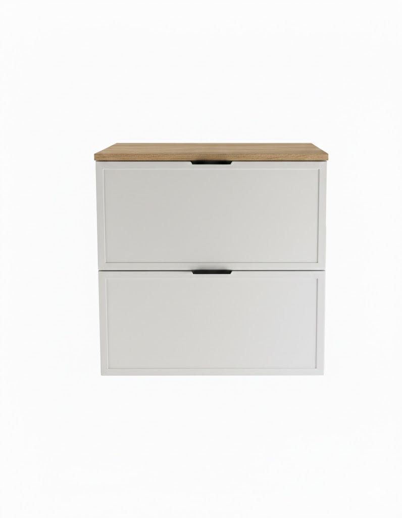 Szafka pod umywalkę z szufladami 60 cm Roma - Biały/Dąb Cremona