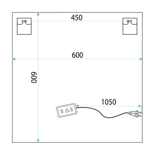 Lustro ścienne LED YH-BL-12 - 60x60 cm