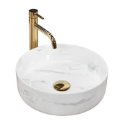 Umywalka nablatowa okrągła 36 cm Sami marmur