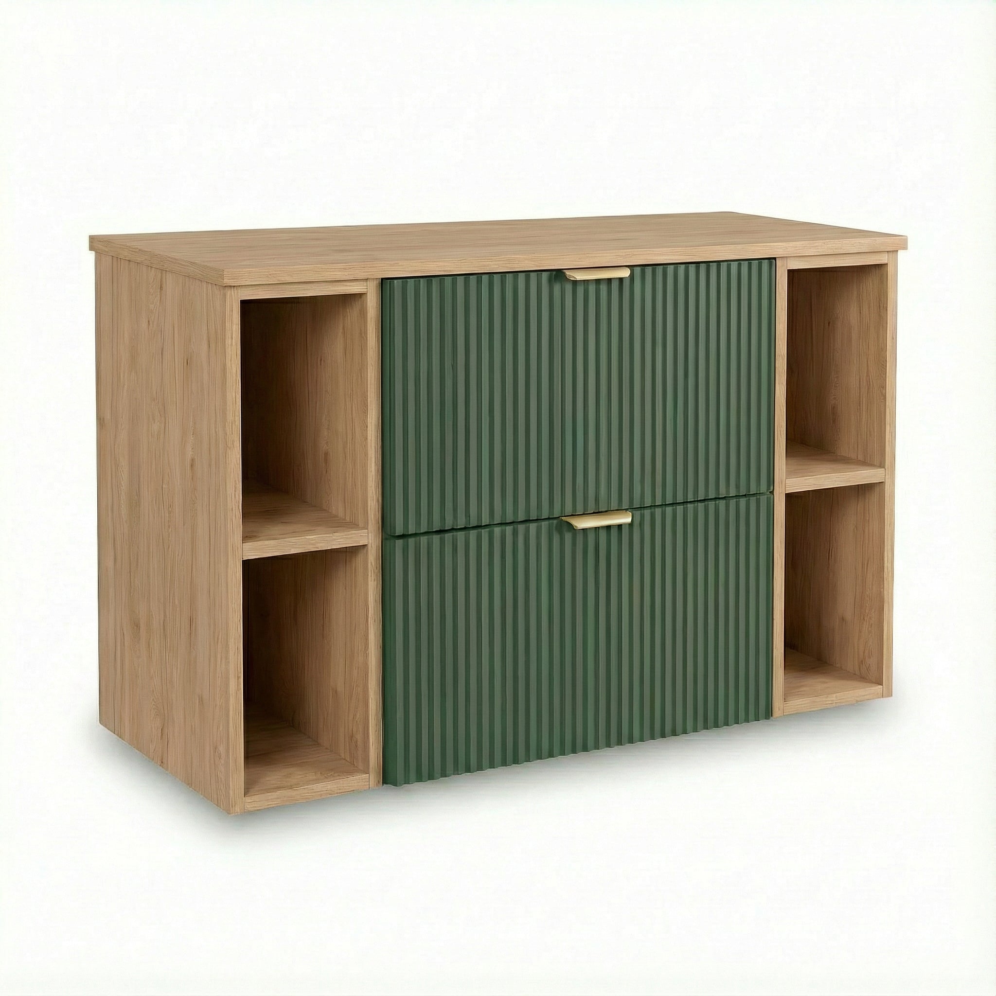 Szafka pod umywalkę z 2 regałami 100 cm Willy - Szałwiowy/Orzech