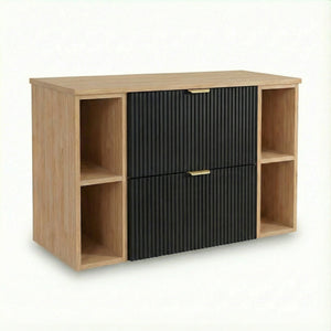 Szafka pod umywalkę z 2 regałami 100 cm Willy - Czarny/Orzech