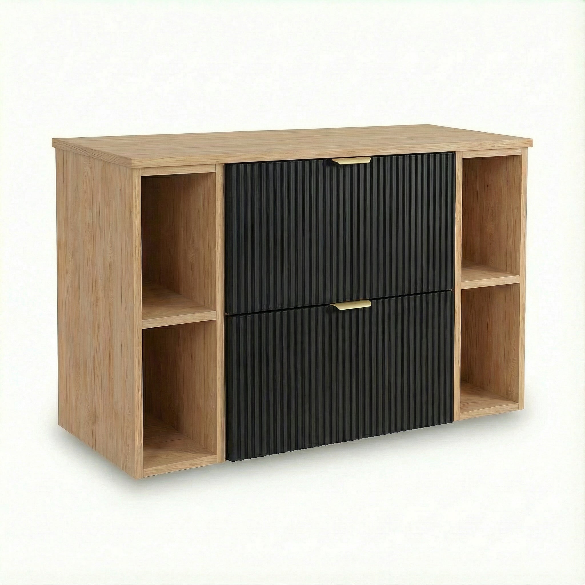 Szafka pod umywalkę z 2 regałami 100 cm Willy - Czarny/Orzech