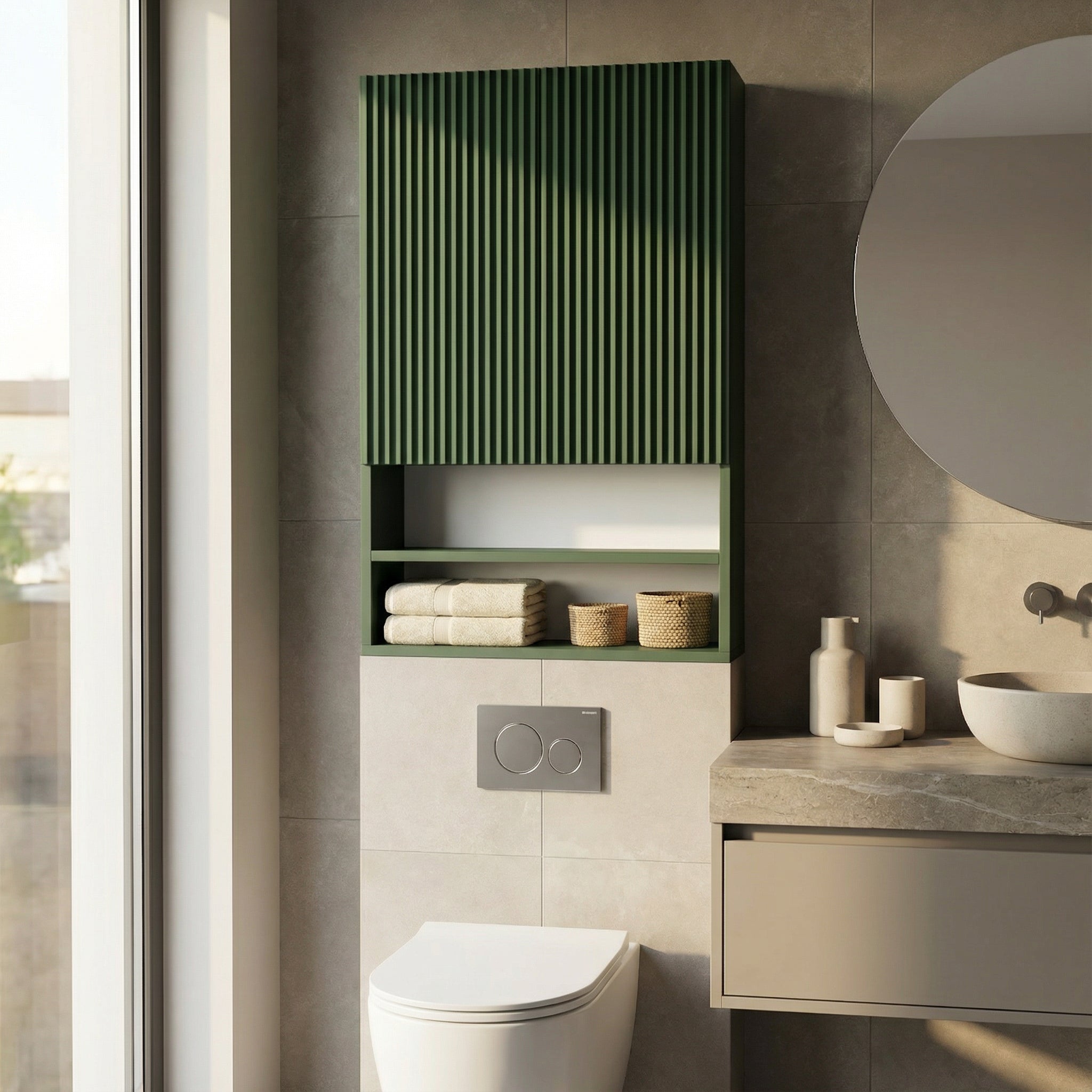 Szafka łazienkowa wisząca 60 cm nad geberit, rylfe Willy - Szałwiowy