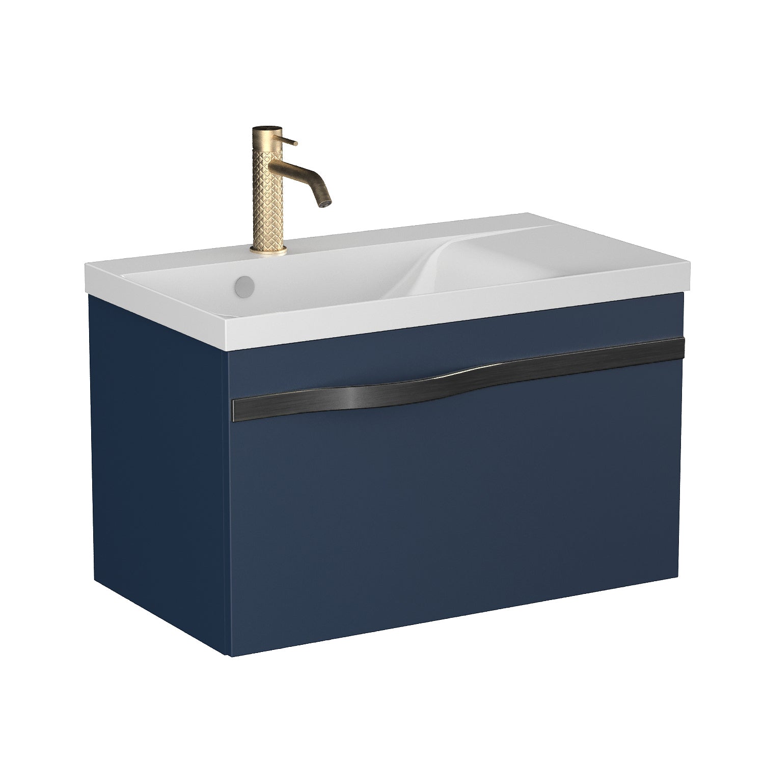 Szafka pod umywalkę 70 cm Luxe granat półmat bez blatu