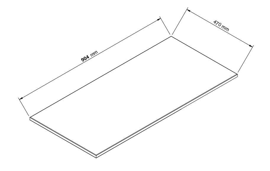 Blat łazienkowy 90 cm Czarny