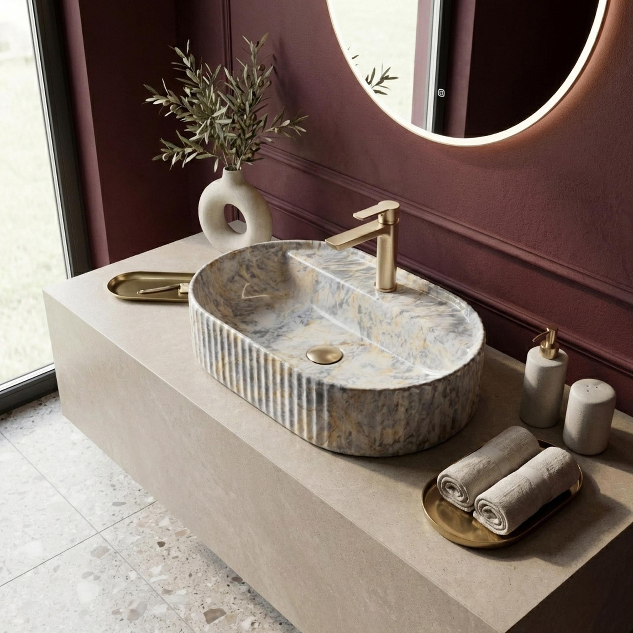 Umywalka nablatowa Marcela 60 cm - Ruststone
