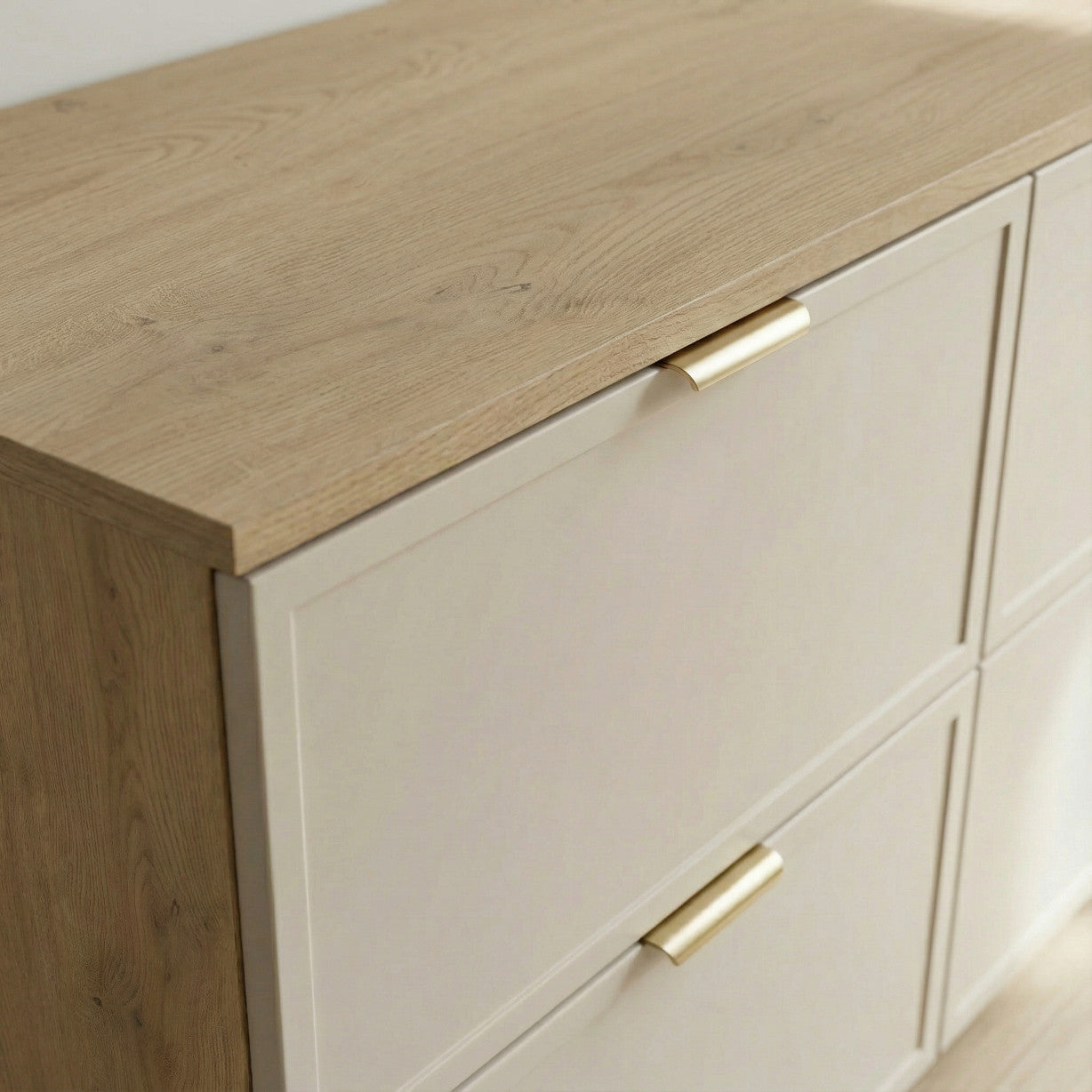Szafka pod umywalkę z regałem 140 cm Roma - Kaszmir/Dąb Cremona