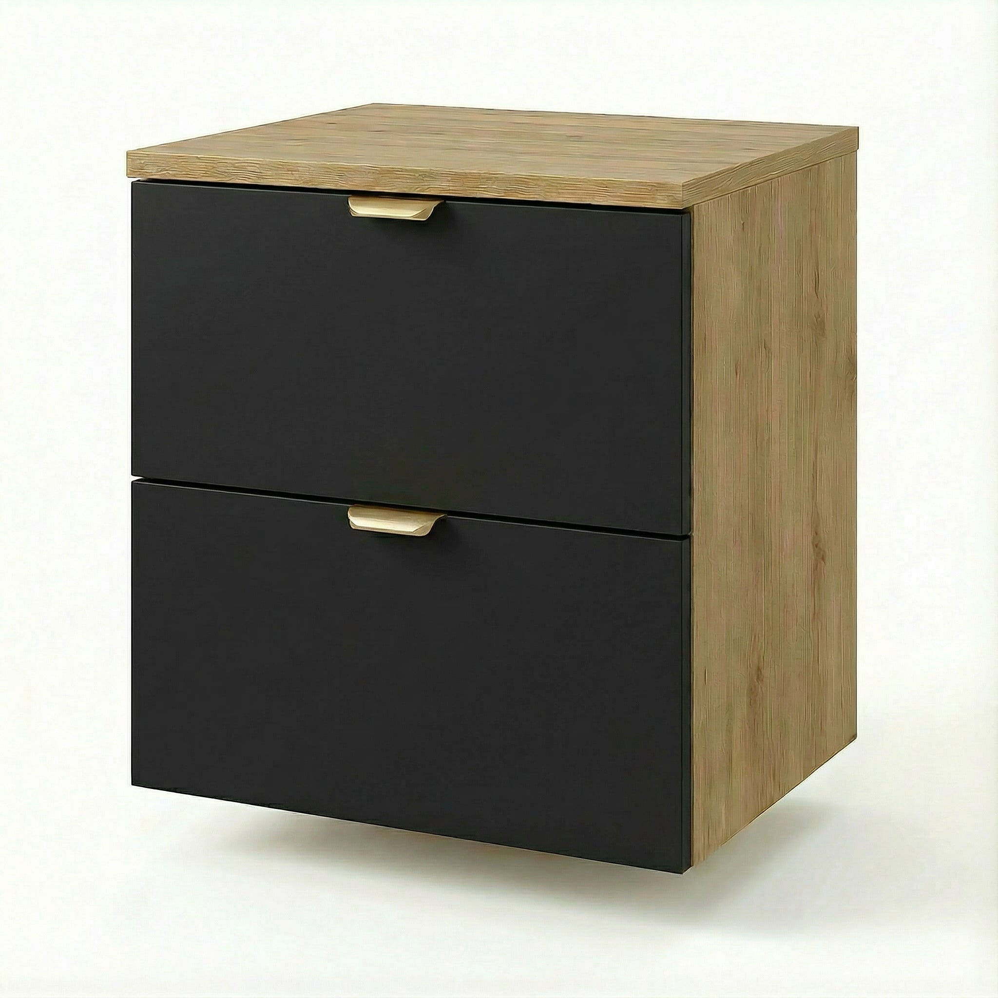 Szafka łazienkowa pod umywalkę 60 cm Czarna/Dąb artisan Orio