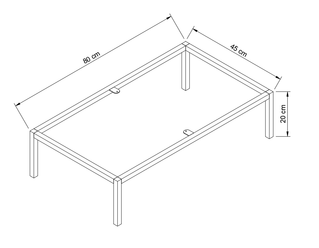Stelaż metalowy pod meble łazienkowe 80 cm - Czarny