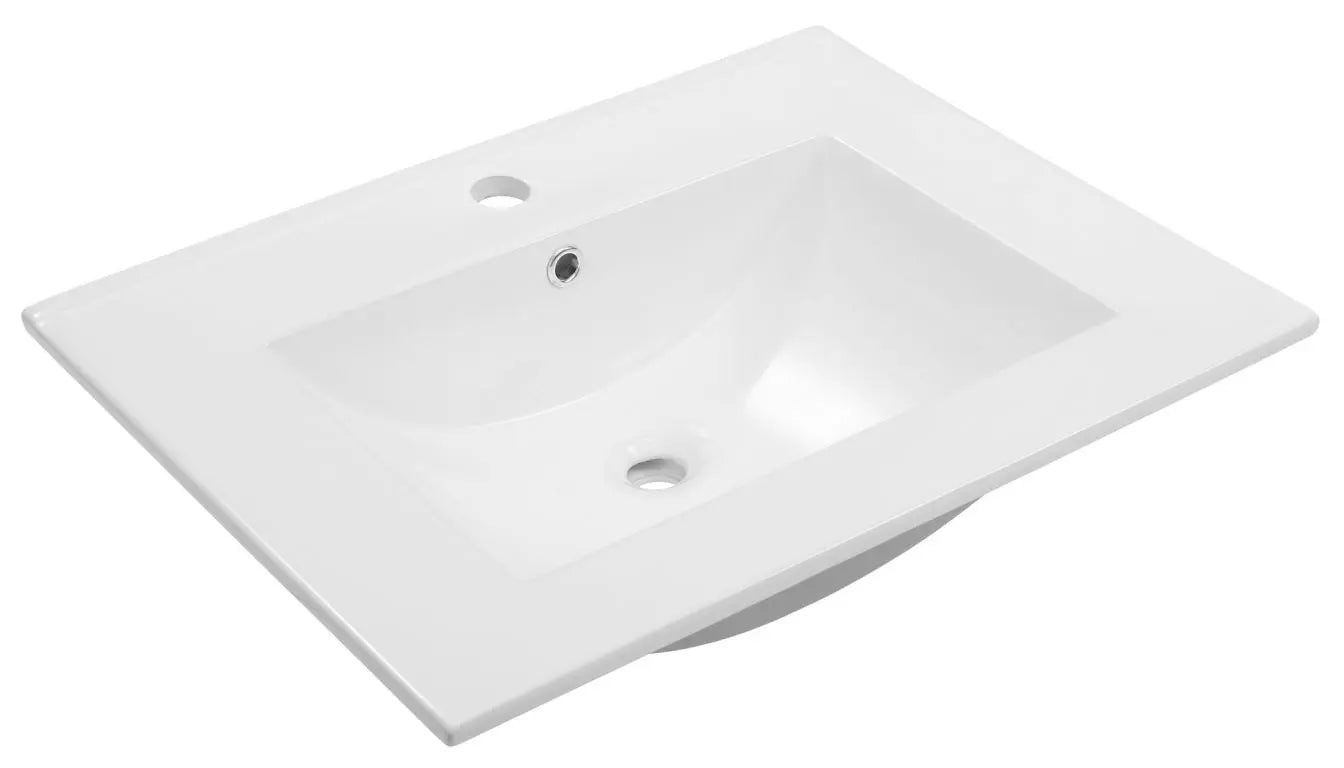Szafka łazienkowa z umywalką wpuszczaną 60 cm Orio - Czarny/Dąb artisan