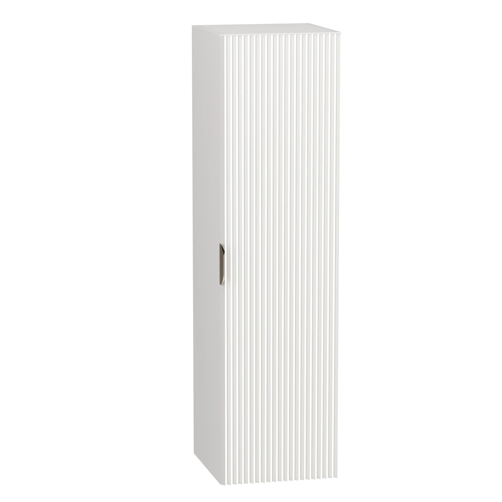 Praktischer Hochschrank Willy, 120 cm, Weiß, mit viel Stauraum für das Badezimmer.