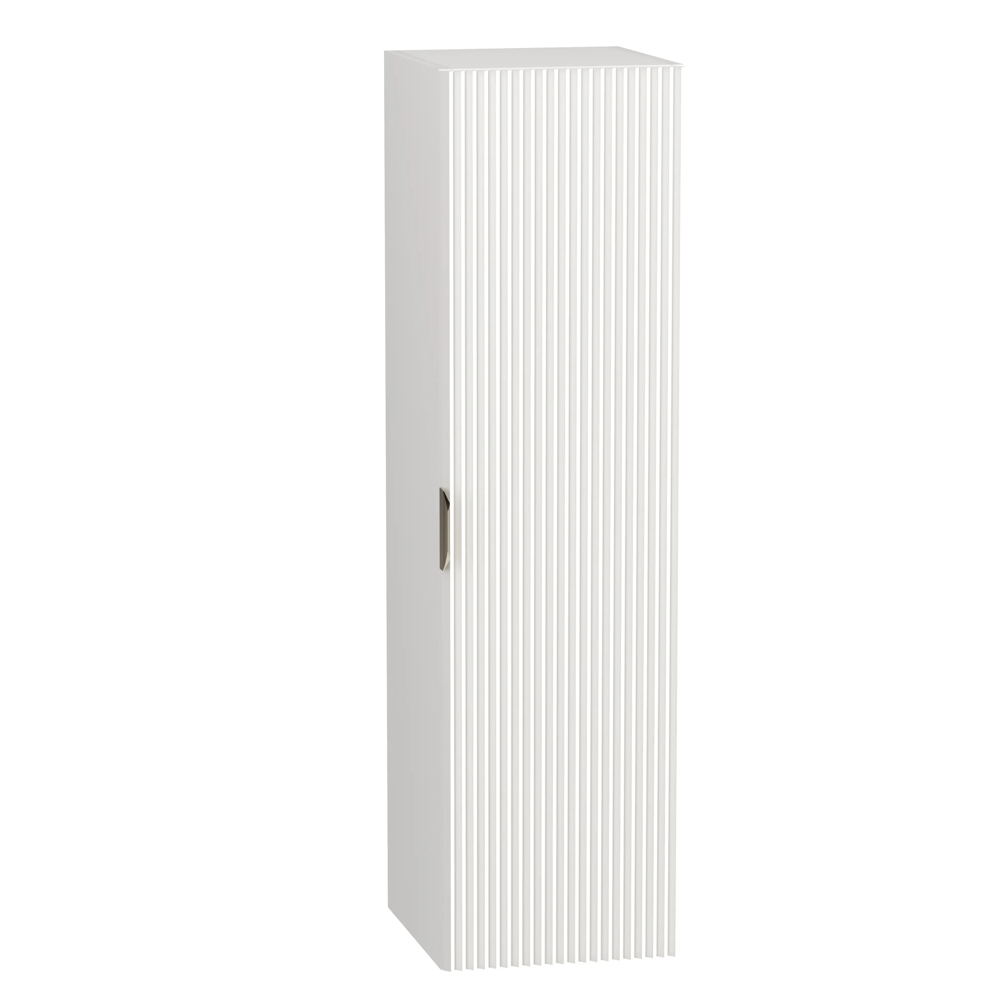 Praktischer Hochschrank Willy, 120 cm, Weiß, mit viel Stauraum für das Badezimmer.