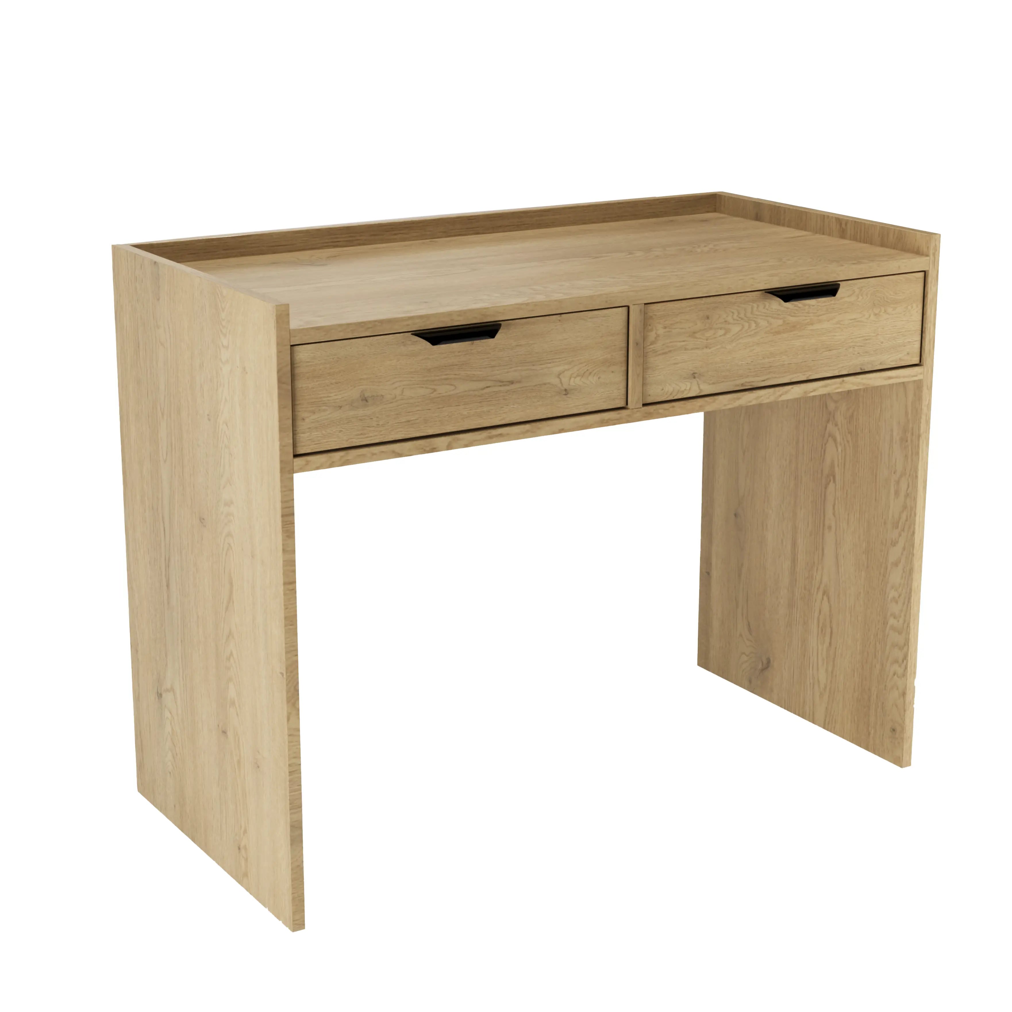 Biurko Aura 100 cm Dąb Cremona z dwiema szufladami – nowoczesne i funkcjonalne biurko do pokoju, domu i biura