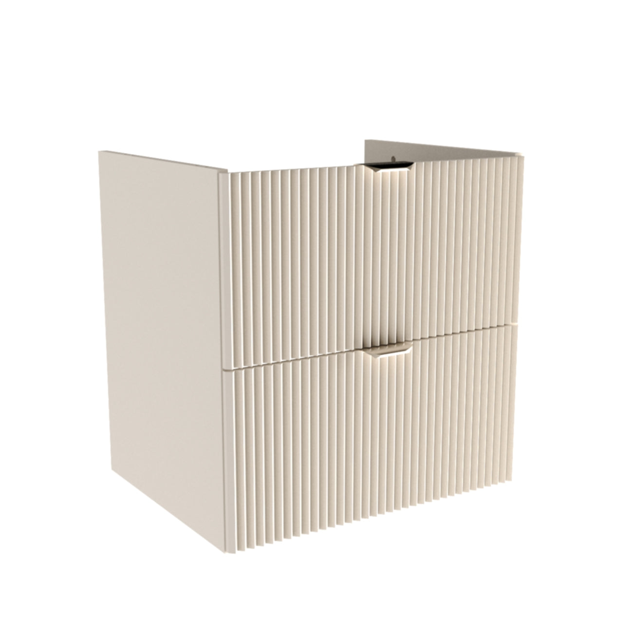 Szafka pod umywalkę 60 cm ryflowane fronty, bez blatu Willy - Kaszmir