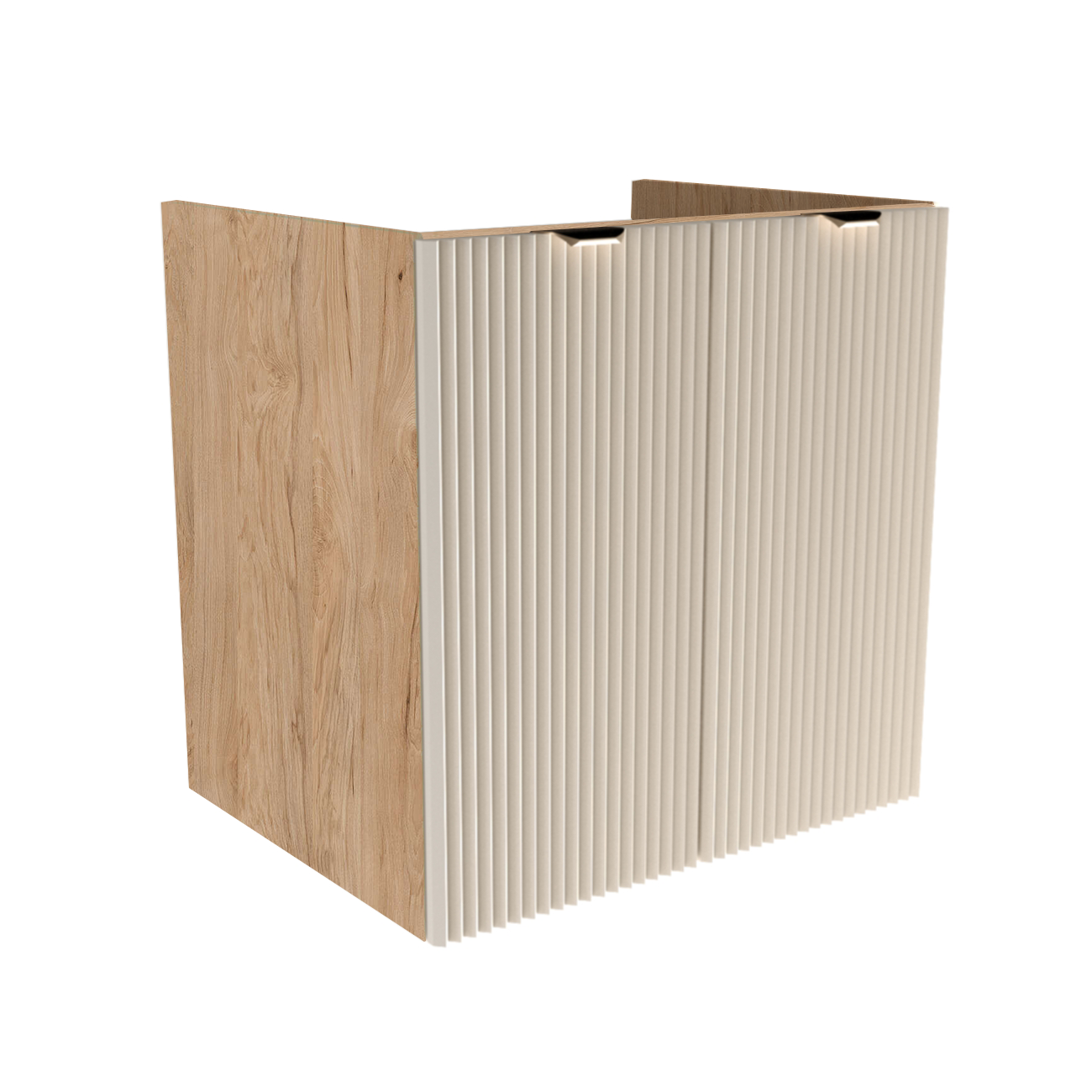 Szafka pod umywalkę z drzwiami 60 cm, bez blatu Willy - Kaszmir/Orzech