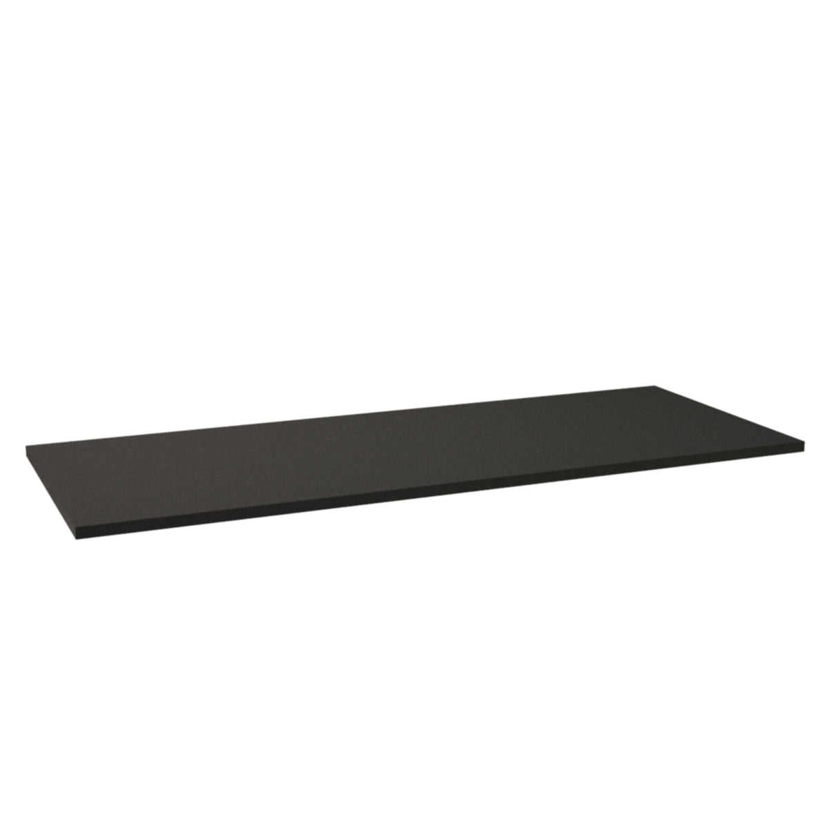 Blat łazienkowy 110 cm Czarny, wymiary 1104x470x18 mm, matowa czerń, laminowana powierzchnia i obrzeże ABS. Elegancki blat pod umywalkę nablatową i szafkę łazienkową.
