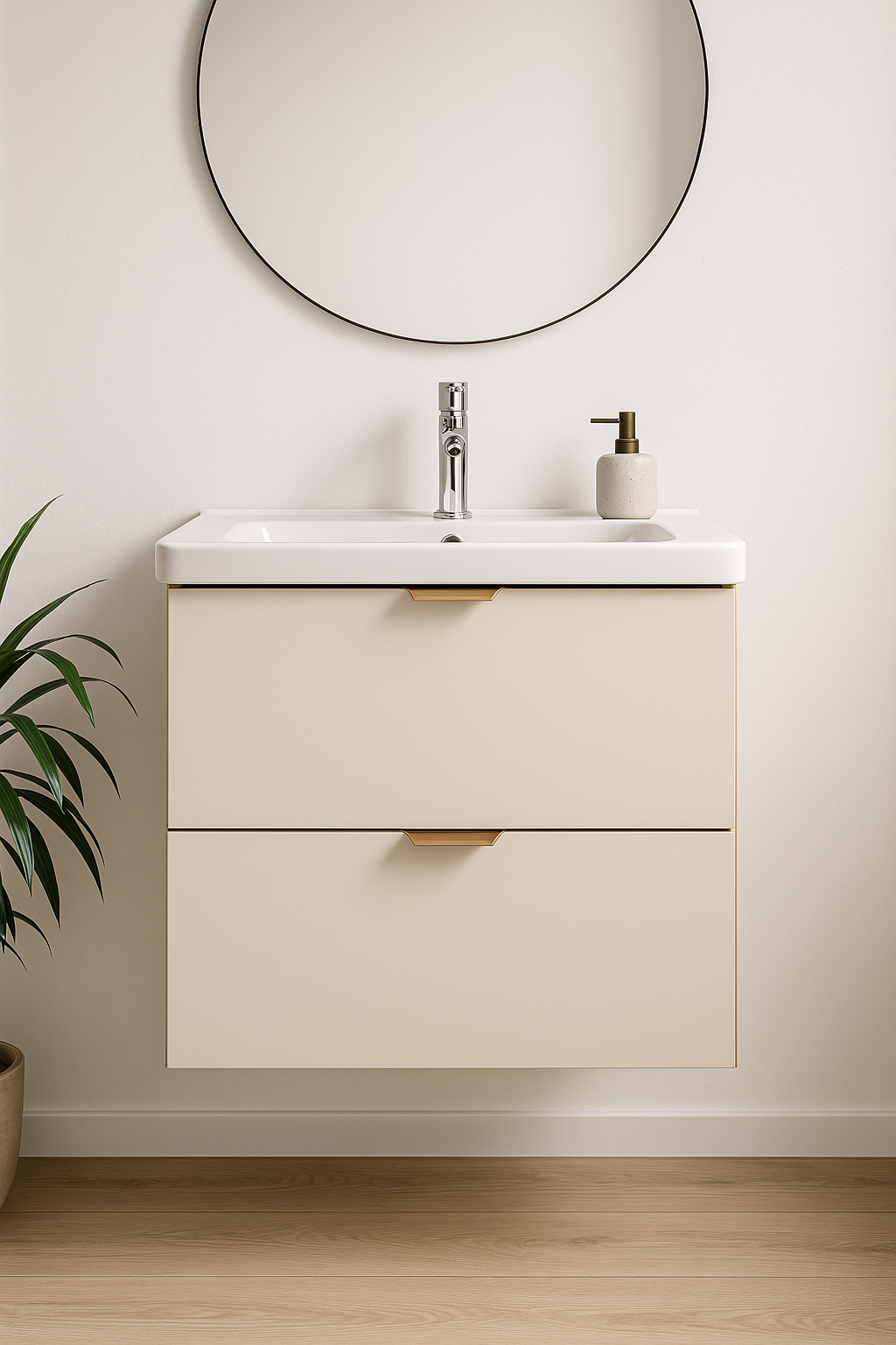 Szafka łazienkowa z umywalką 60 cm Kaszmir/Dąb artisan Orio