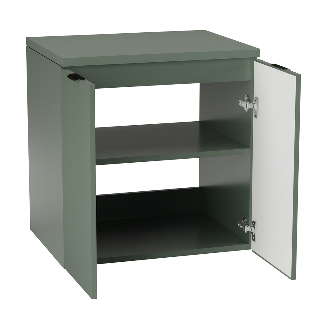 Szafka łazienkowa z drzwiami z umywalką 60 cm Willy - Szałwiowy