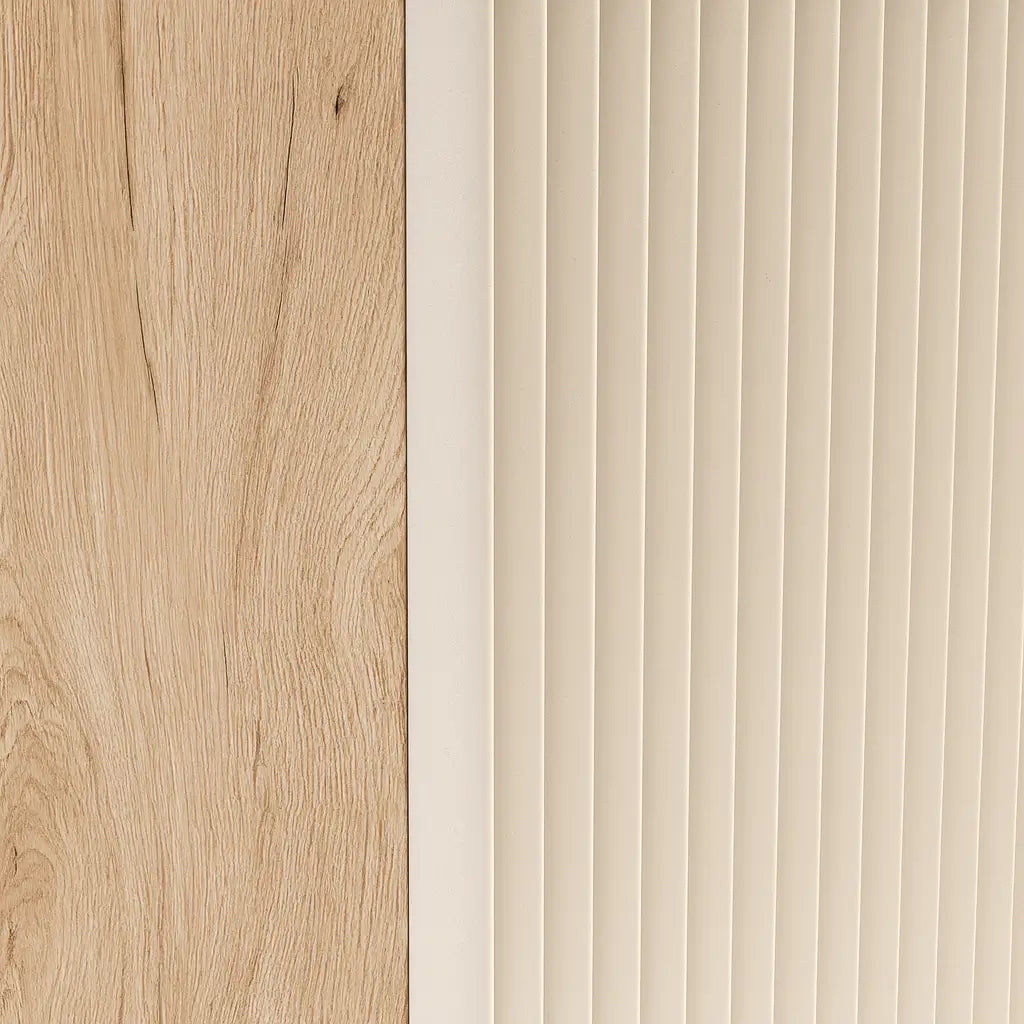 Szafka pod umywalkę z drzwiami ryflowanymi, bez blatu 80 cm Willy - Kaszmir/Orzech