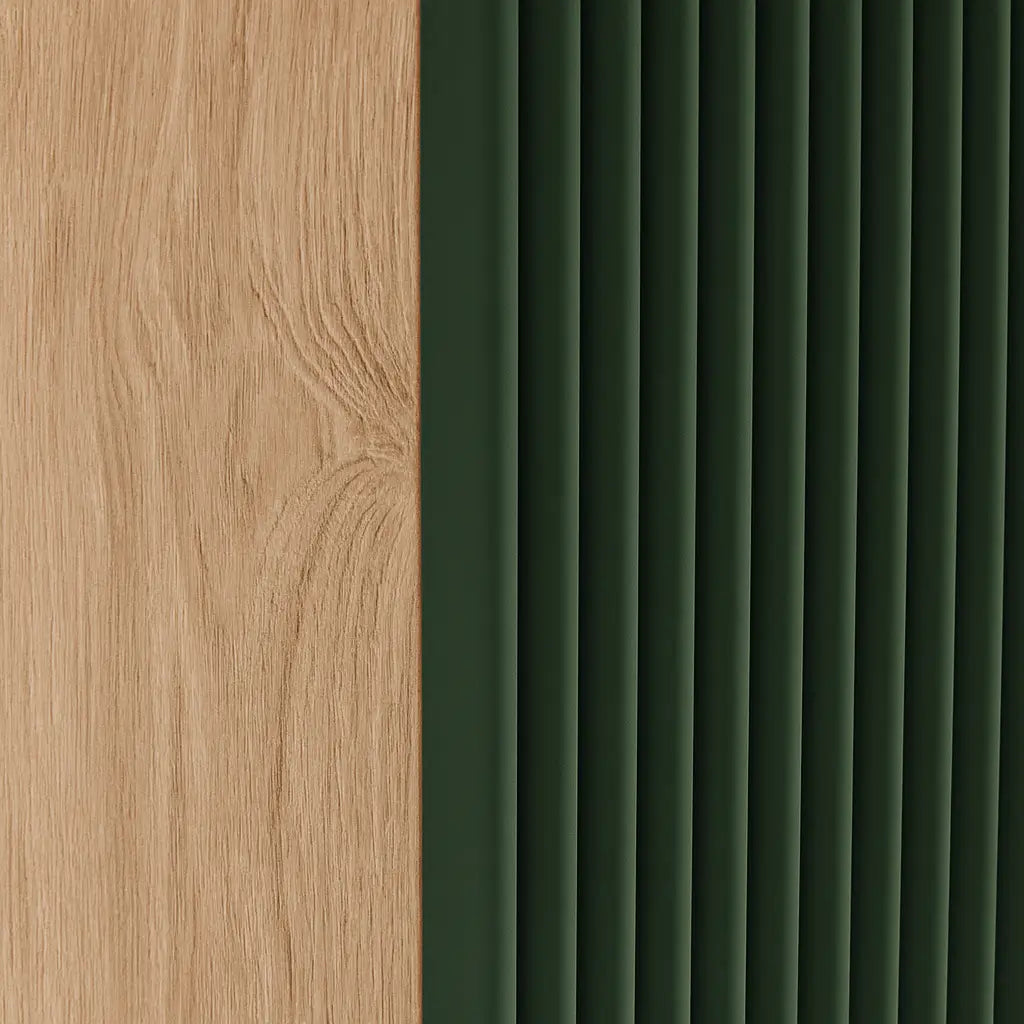 Szafka pod umywalkę z drzwiami ryflowanymi, bez blatu 80 cm Willy - Szałwiowy/Orzech