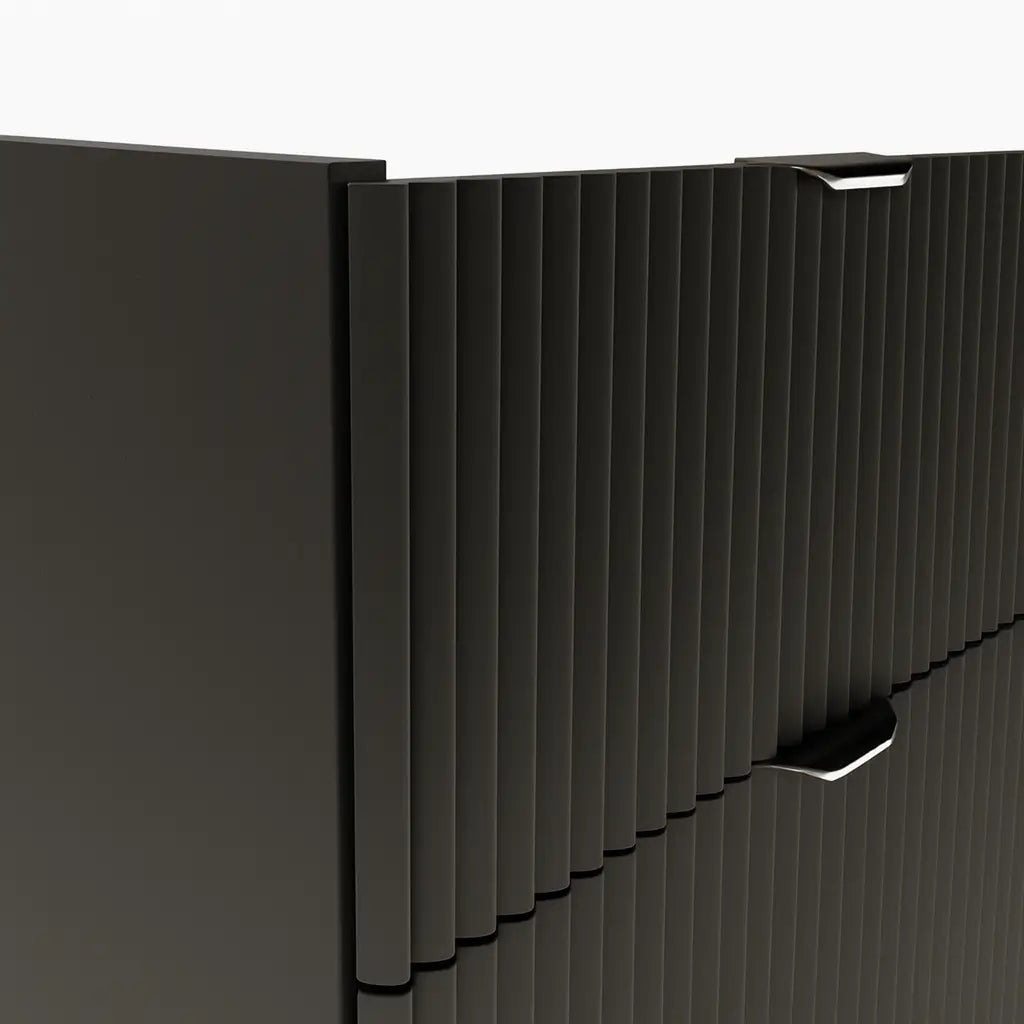 Szafka pod umywalkę 60 cm ryflowane fronty, bez blatu Willy - Czarny