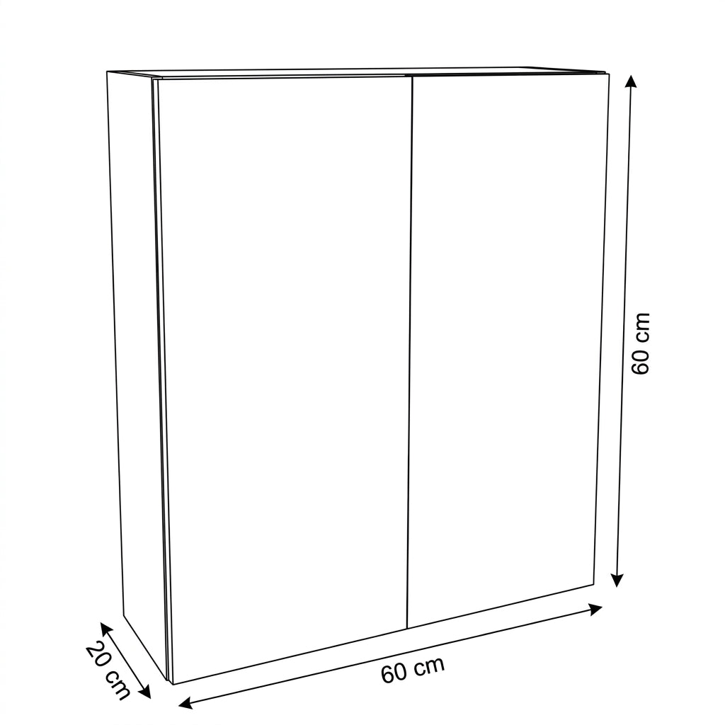Szafka łazienkowa wisząca 60 cm z 2 drzwiczkami Orio - Kaszmir