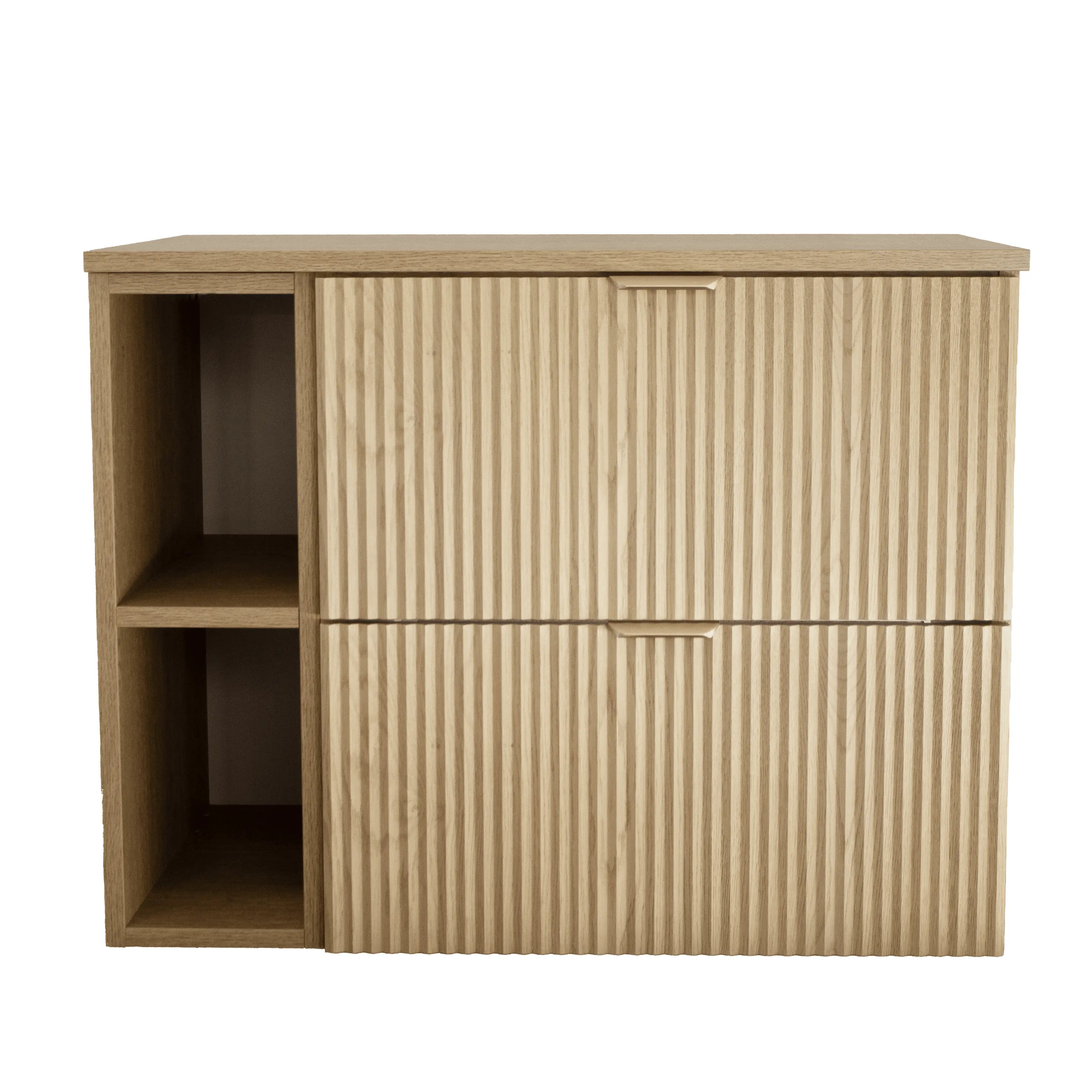 Szafka pod umywalkę z regałem ryflowane fronty Dąb Cremona 80 cm Willy