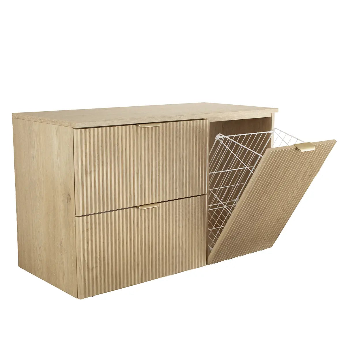 Szafka pod umywalkę z koszem na pranie 100 cm Willy - Dąb Cremona