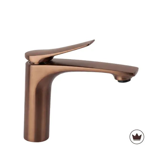 Bateria umywalkowa Vision premium miedź szczotkowana, elegancka armatura łazienkowa, mosiądz, ceramiczna głowica