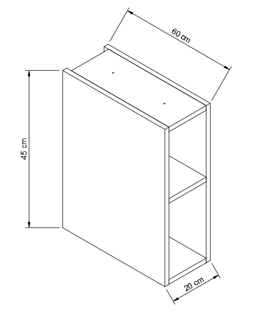 Regał wąski 20 cm z 1 półką Szałwiowy