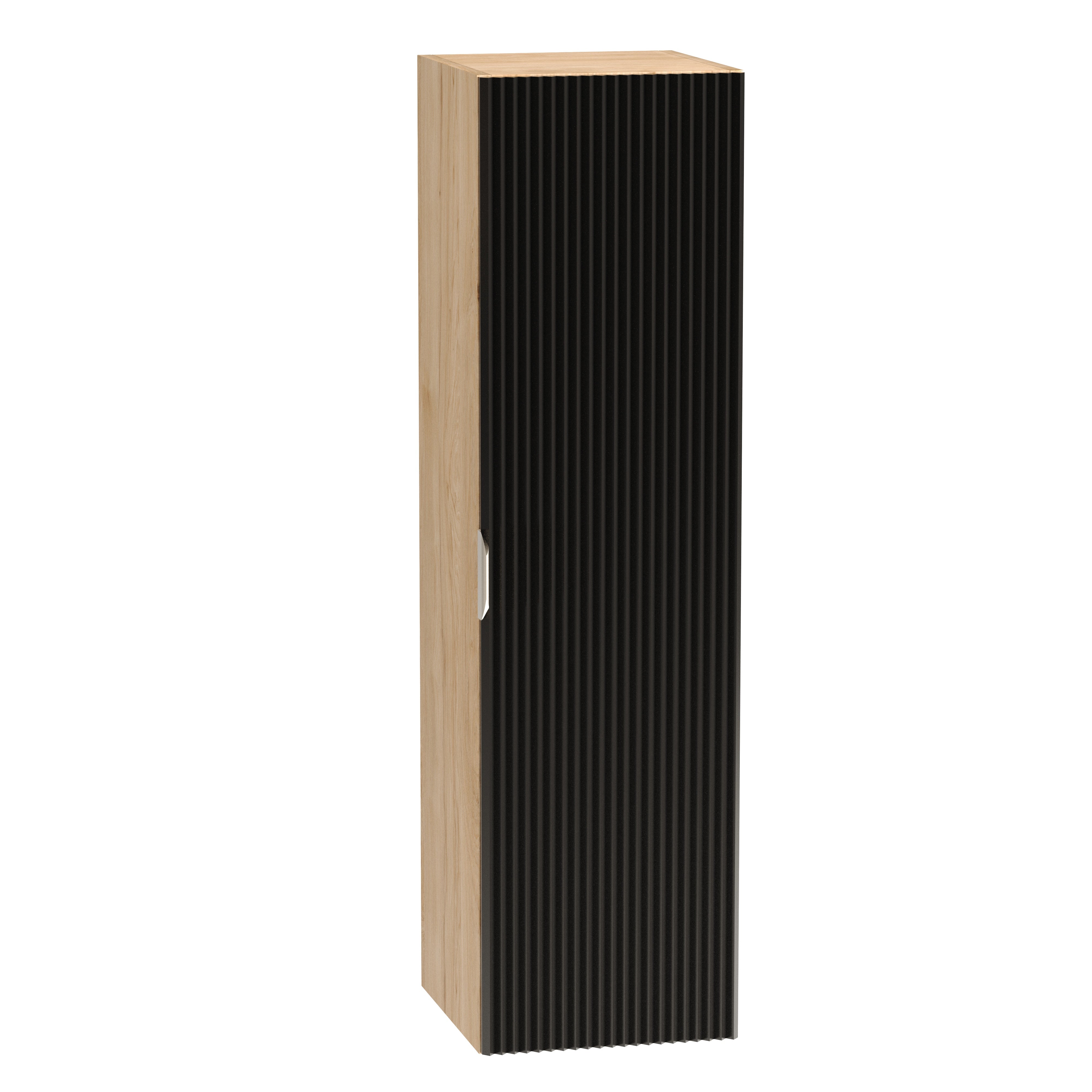Słupek łazienkowy z półkami 120 cm Willy - Czarny/Orzech