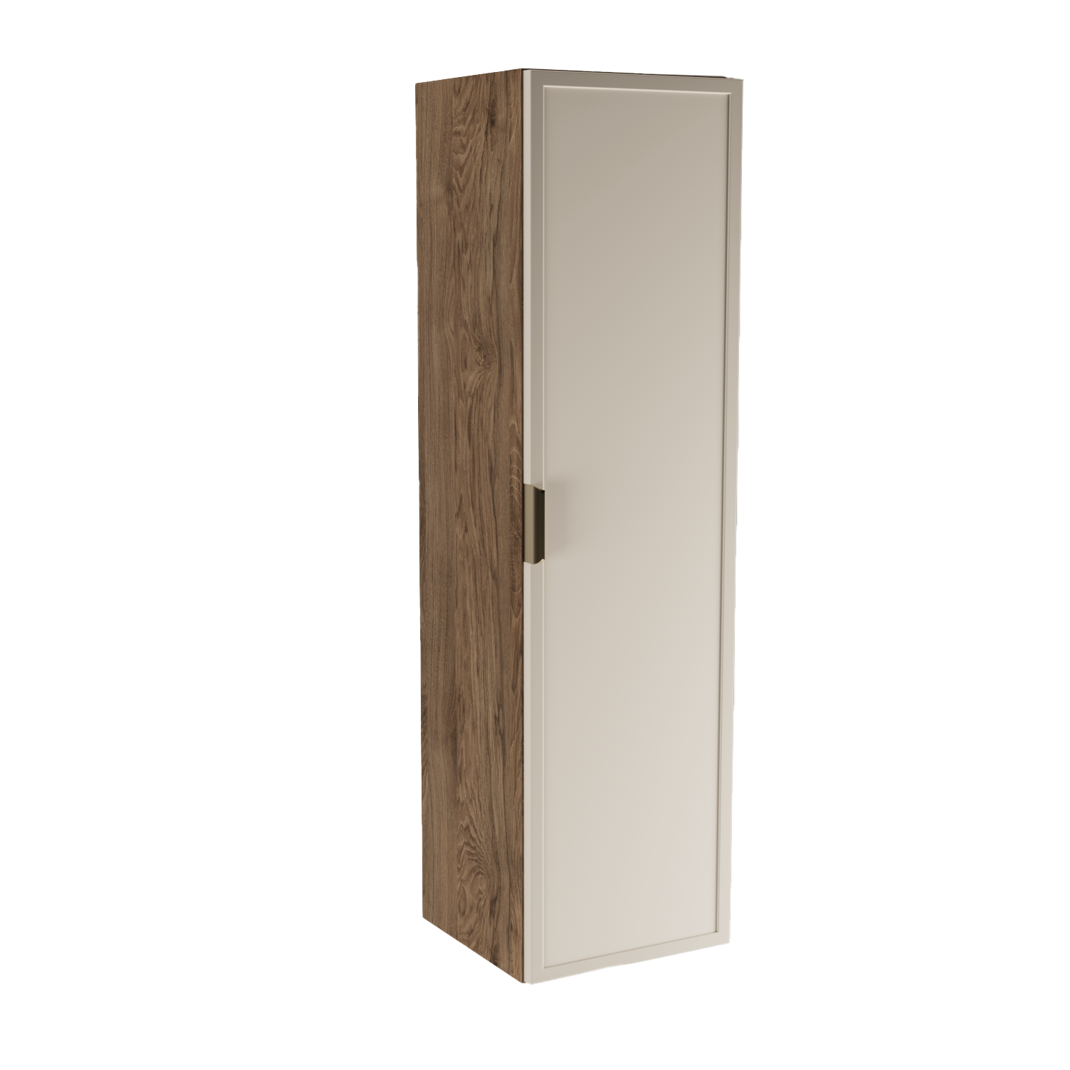 Słupek łazienkowy 120 cm kaszmir orzech ciemny Roma szafka łazienkowa z półkami MDF front kaszmir korpus orzech ciemny