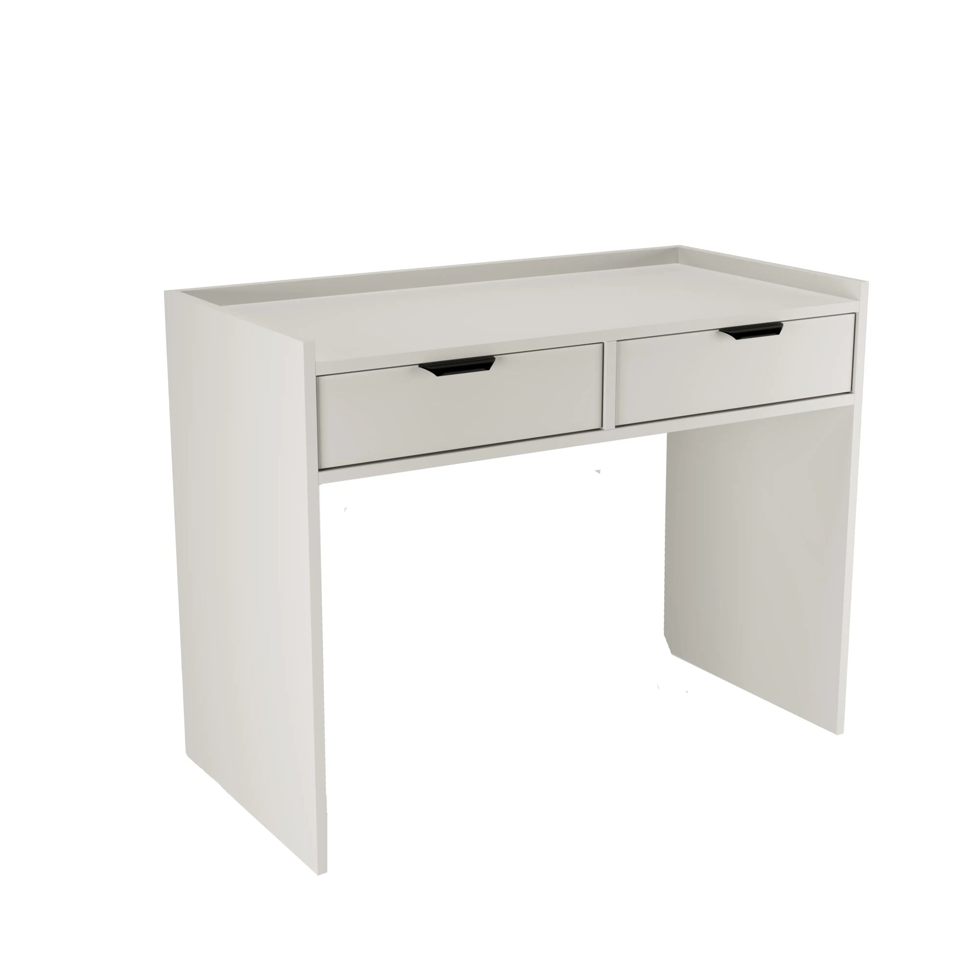 Schreibtisch 100 cm mit 2 Schubladen Aura in Weiß, große Arbeitsfläche, ideal für Schlafzimmer und Wohnzimmer.