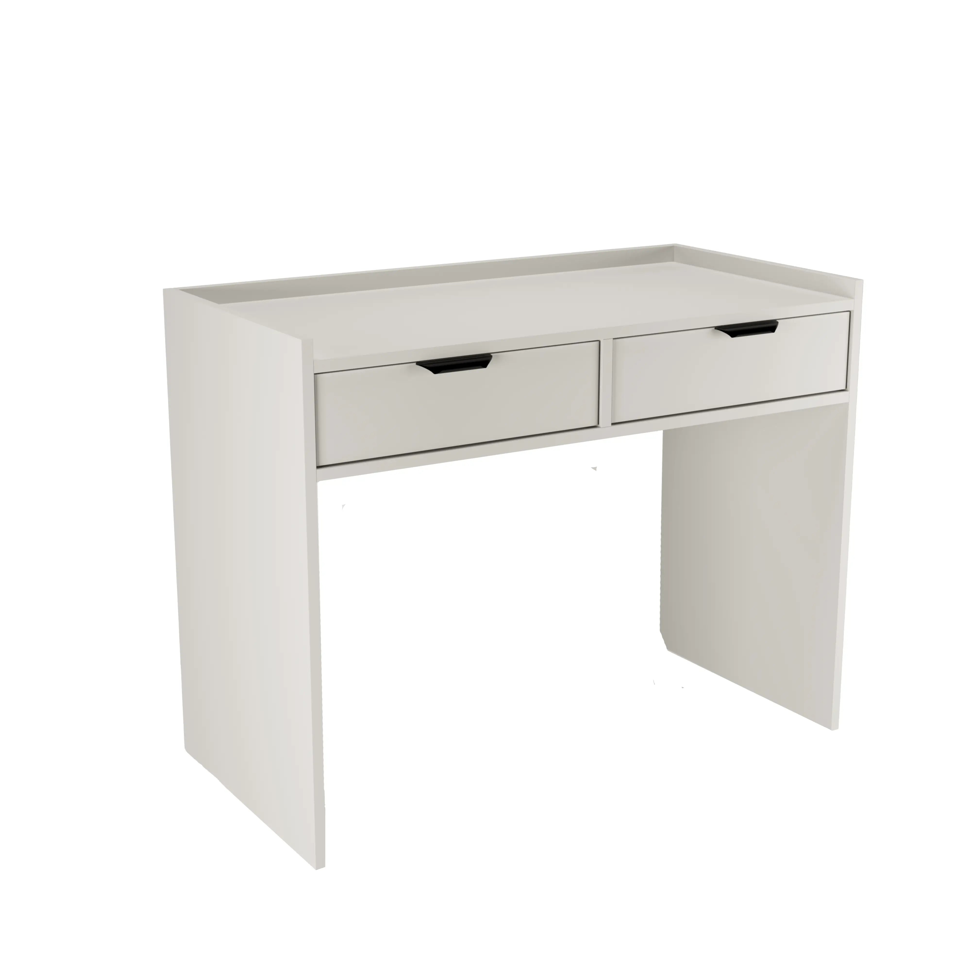 Schreibtisch 100 cm mit 2 Schubladen Aura in Weiß, große Arbeitsfläche, ideal für Schlafzimmer und Wohnzimmer.