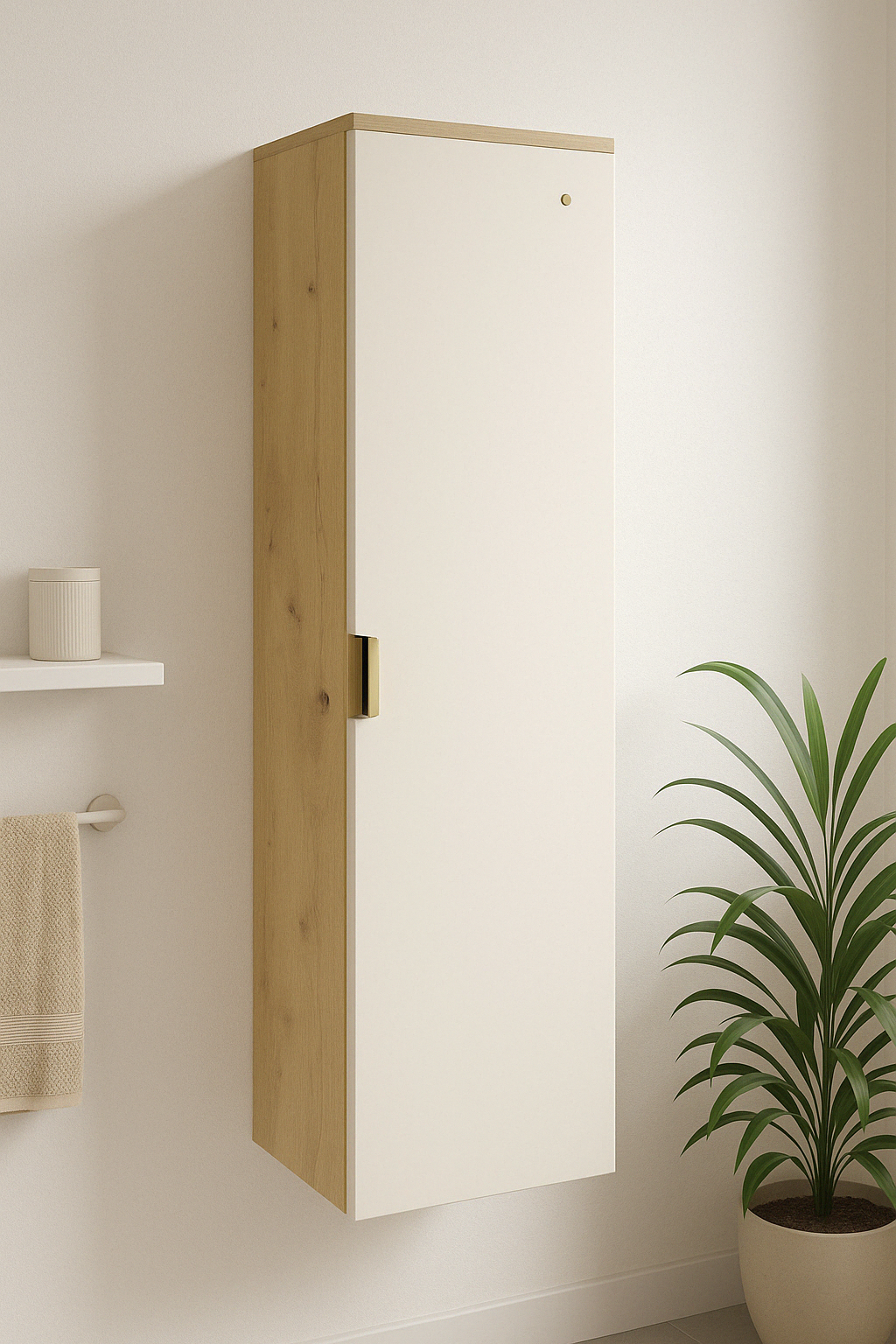 Słupek łazienkowy 120 cm Orio - Kaszmir /  Dąb Artisan