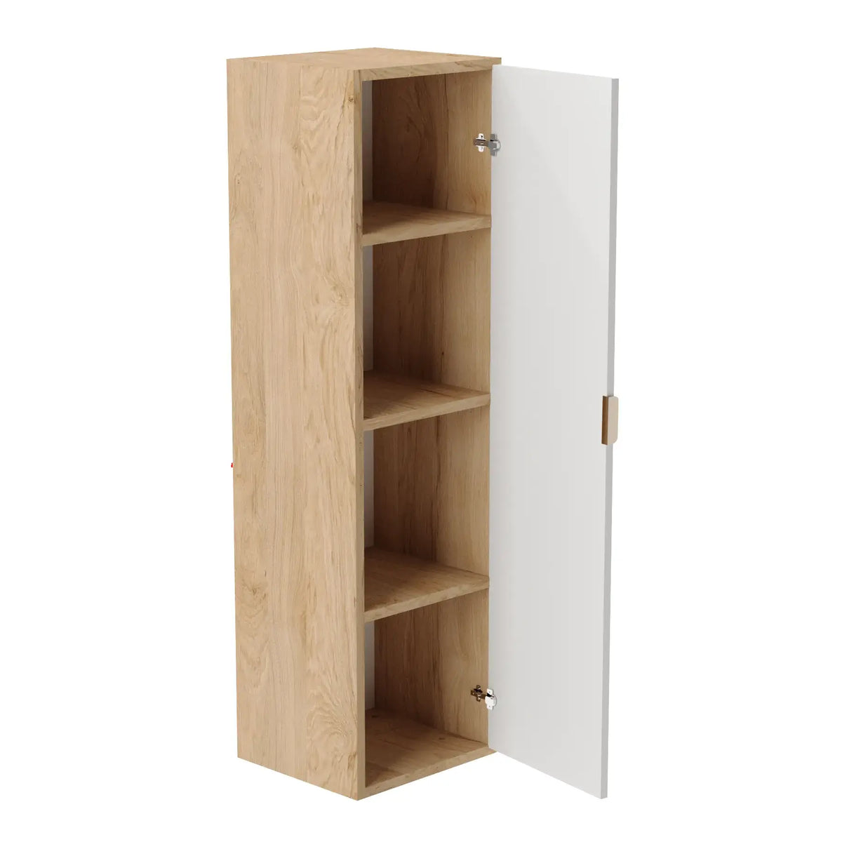 Zestaw mebli Szafka 80 cm z 2 szufladami + Słupek łazienkowy 120 cm Willy - Kaszmir/Orzech – z otwartymi frontami