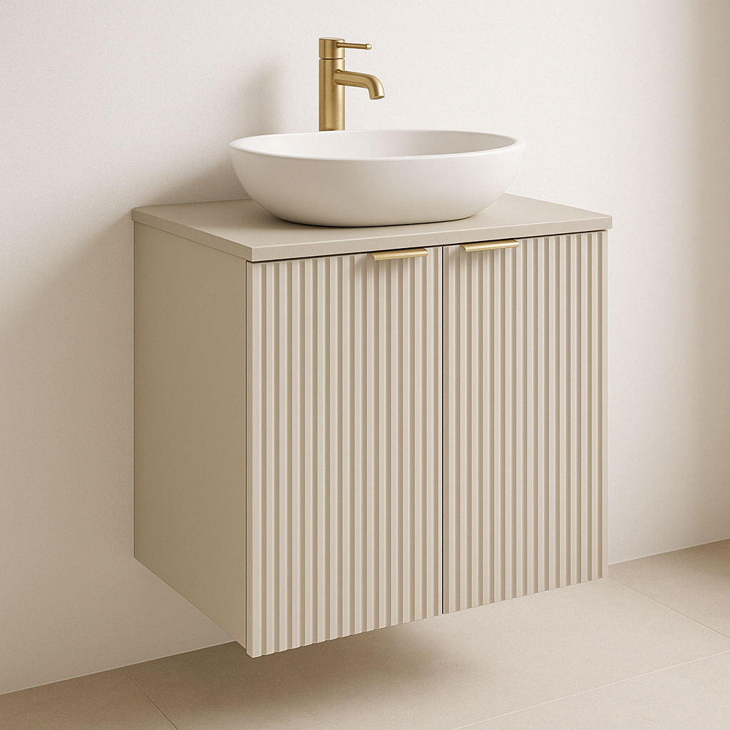 Szafka łazienkowa z drzwiami 60 cm Willy - Kaszmir/blat Orzech