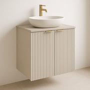 Szafka łazienkowa z drzwiami 60 cm Willy - Kaszmir/blat Orzech