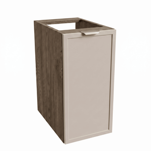 Szafka łazienkowa 30 cm Roma Kaszmir/Orzech Ciemny z drzwiami i półką – kompaktowy mebel o eleganckim, kontrastowym wykończeniu