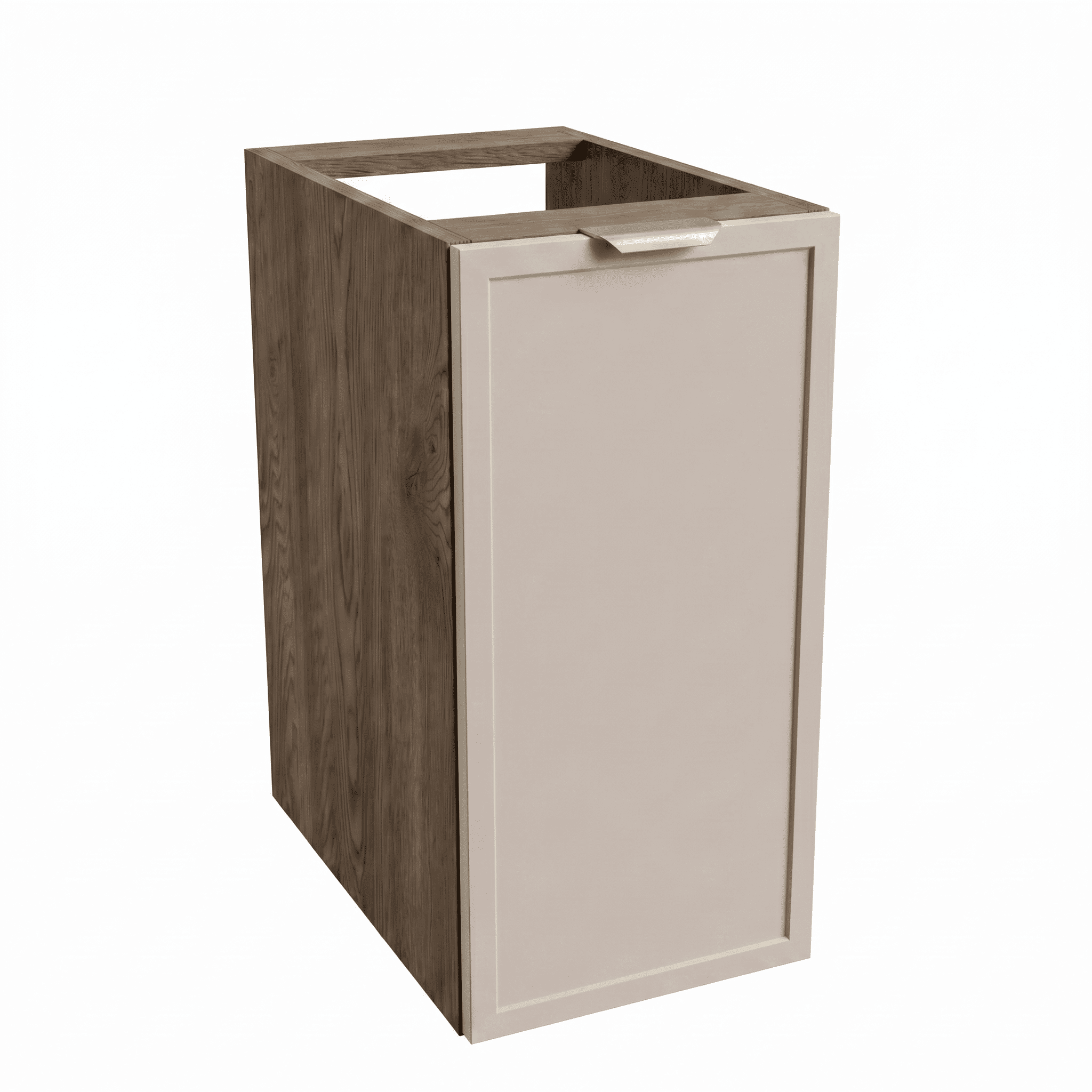 Szafka łazienkowa 30 cm Roma Kaszmir/Orzech Ciemny z drzwiami i półką – kompaktowy mebel o eleganckim, kontrastowym wykończeniu