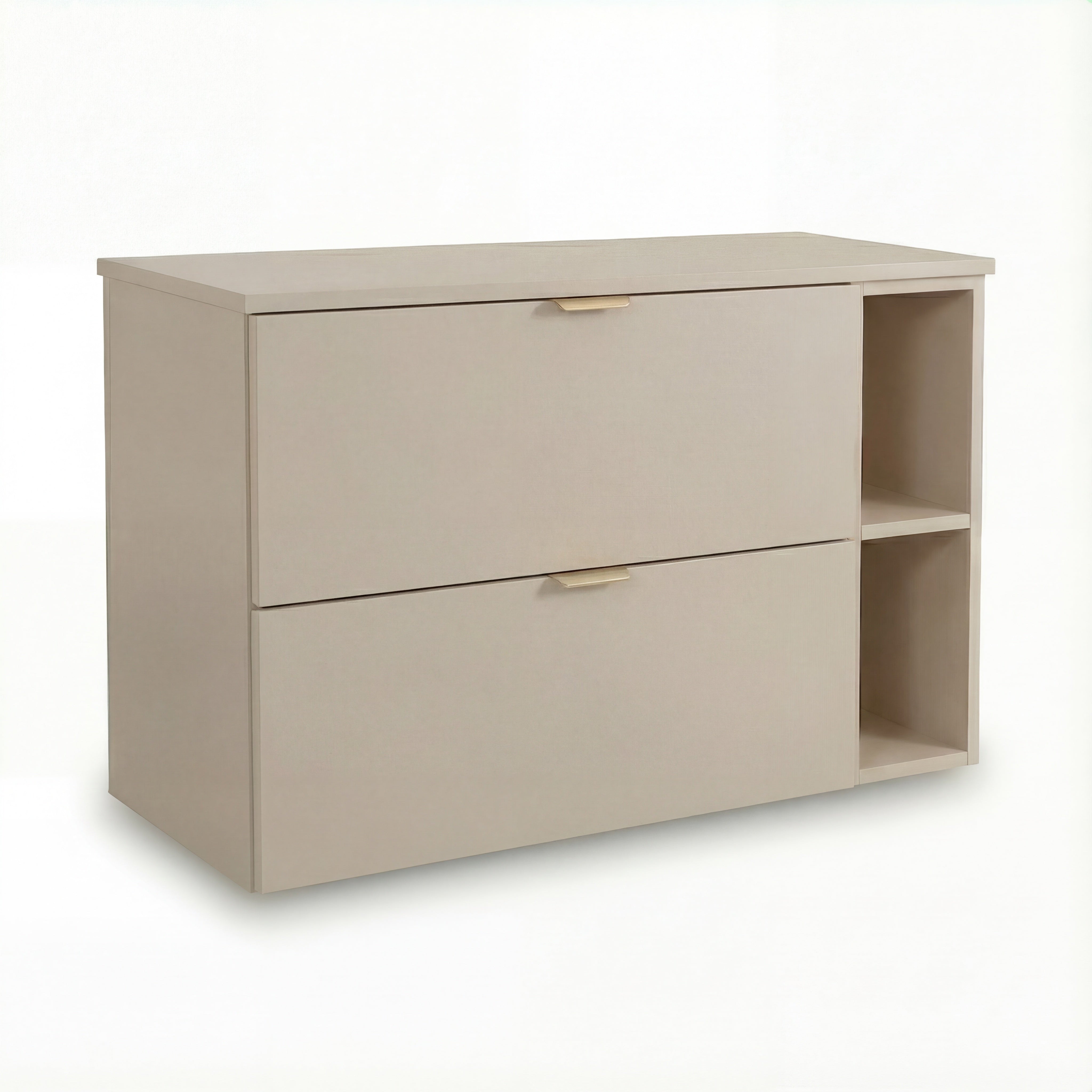 Szafka łazienkowa pod umywalkę 100 cm Kaszmir Orio z szafką 80 cm, regałem 20 cm i blatem w kolorze kaszmir – nowoczesny, minimalistyczny zestaw do łazienki.