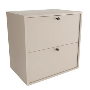 Szafka pod umywalkę 60 cm Belino w kolorze Kaszmir z dwiema szufladami i blatem, elegancka szafka łazienkowa do nowoczesnej łazienki